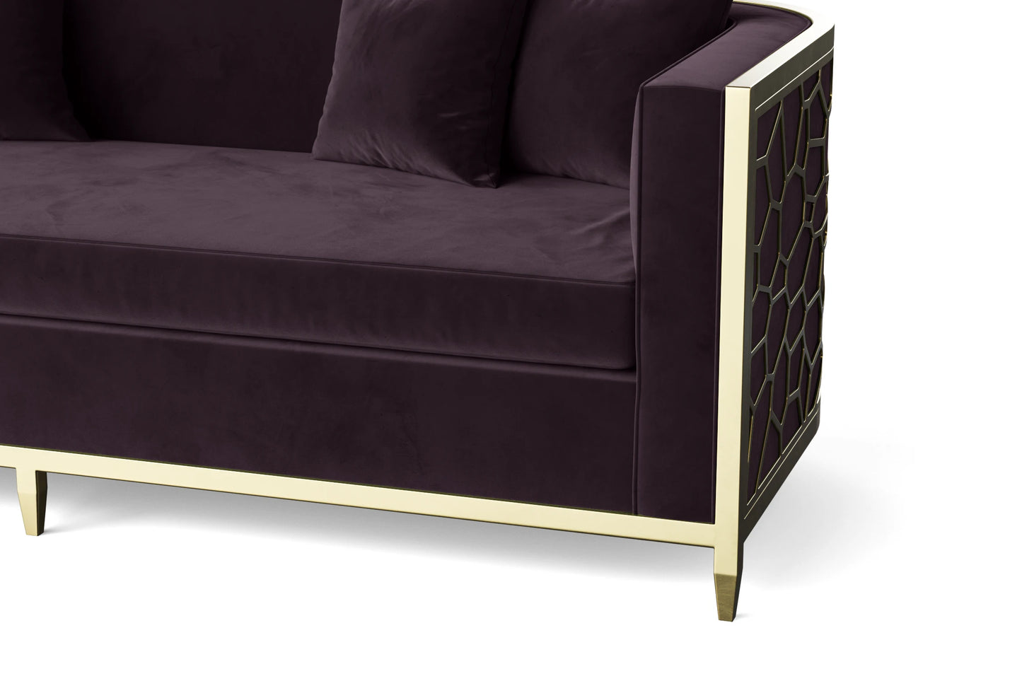 Carrara 2 Seater Sofa Purple Velvet