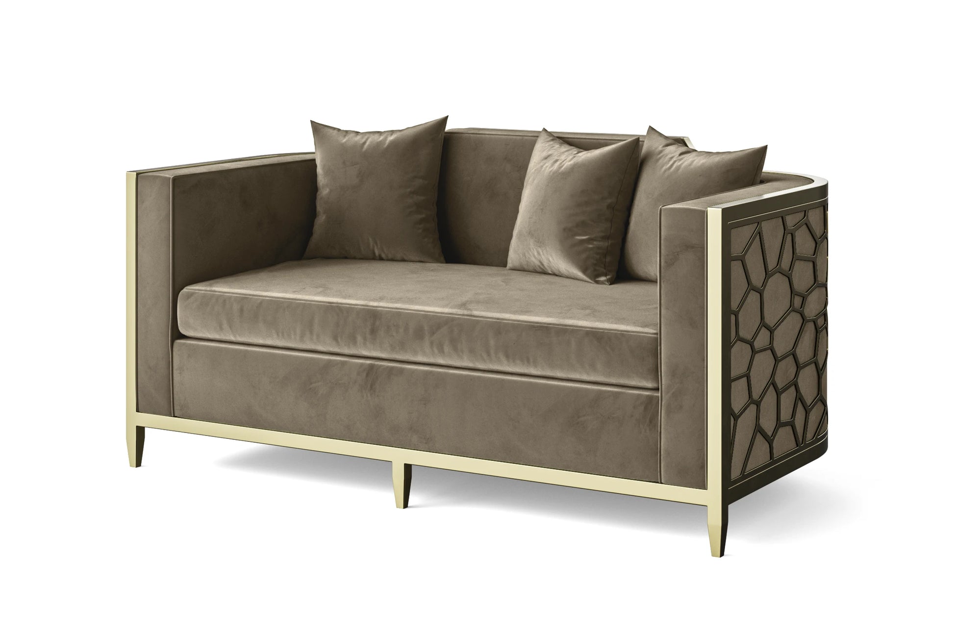 Carrara 2 Seater Sofa Sand Velvet