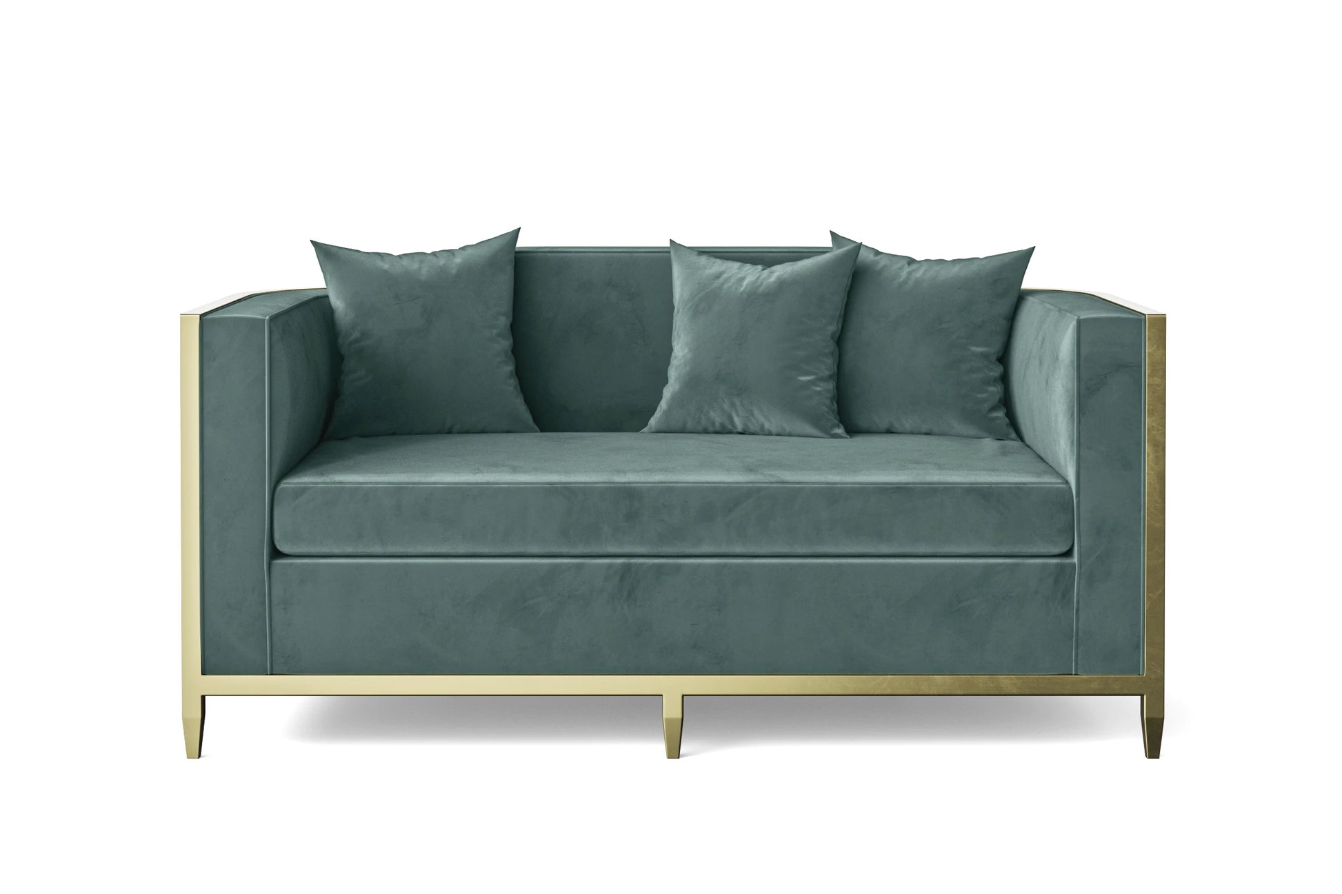 Carrara 2 Seater Sofa Teal Velvet