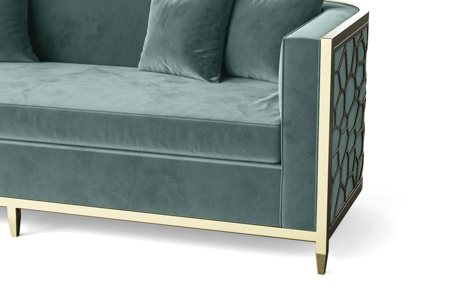 Carrara 2 Seater Sofa Teal Velvet