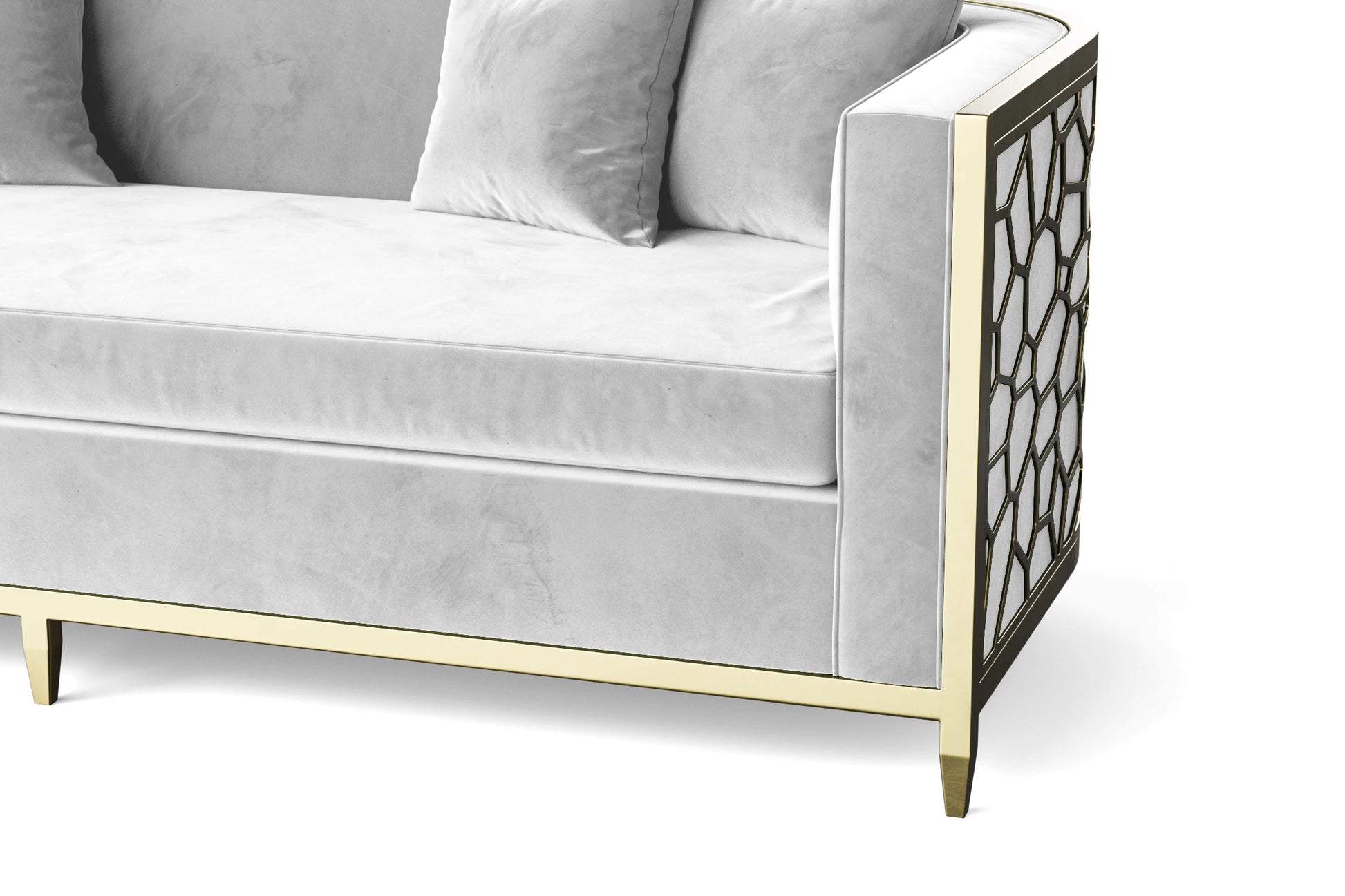 Carrara 2 Seater Sofa White Velvet