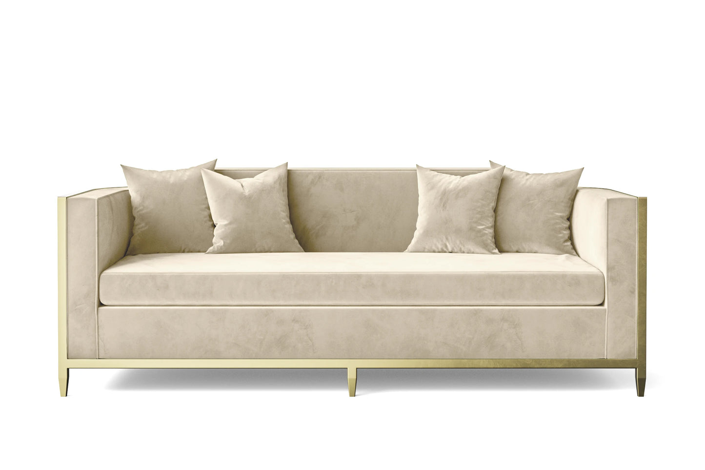 Carrara 3 Seater Sofa Cream Velvet