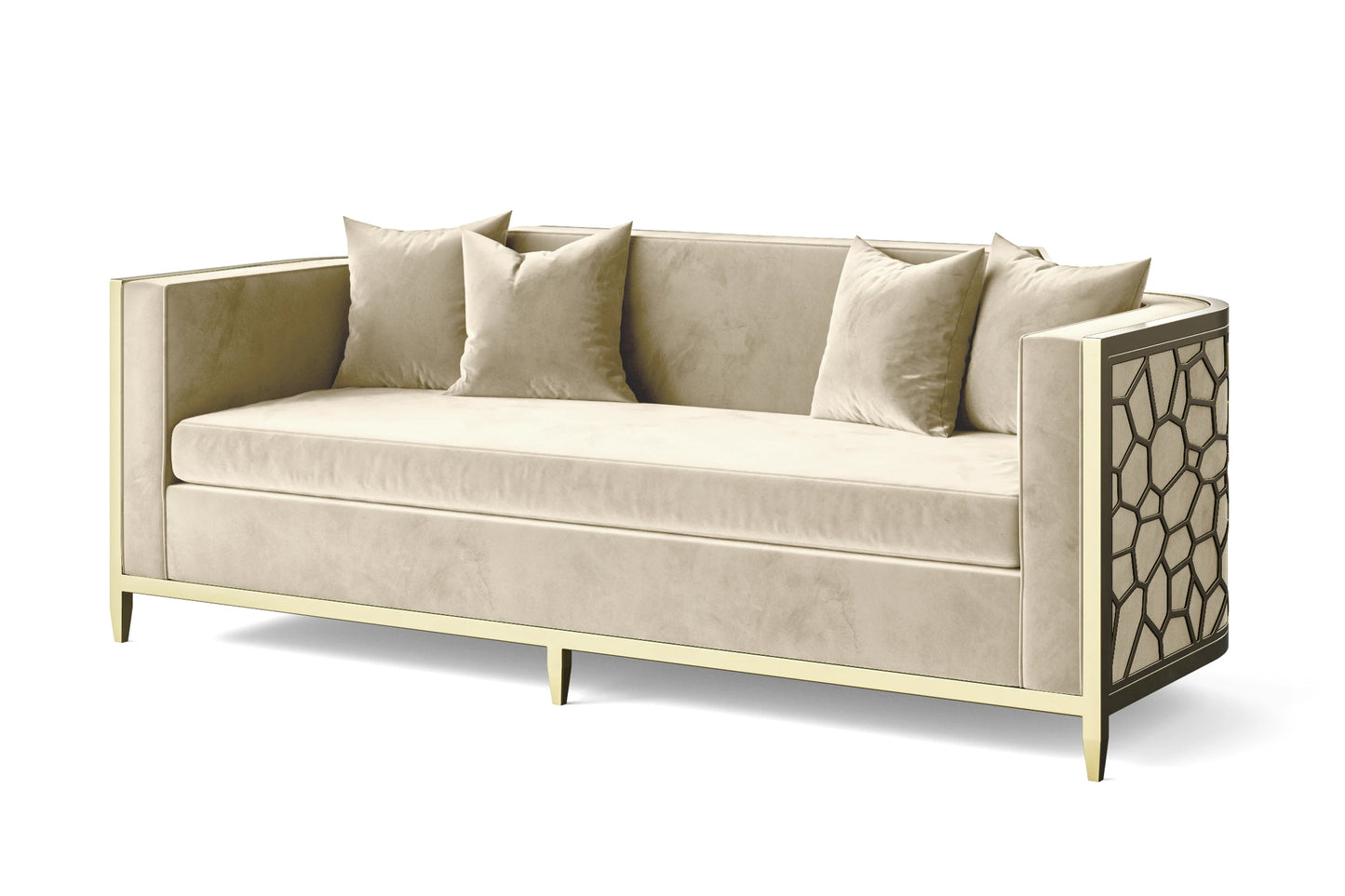 Carrara 3 Seater Sofa Cream Velvet