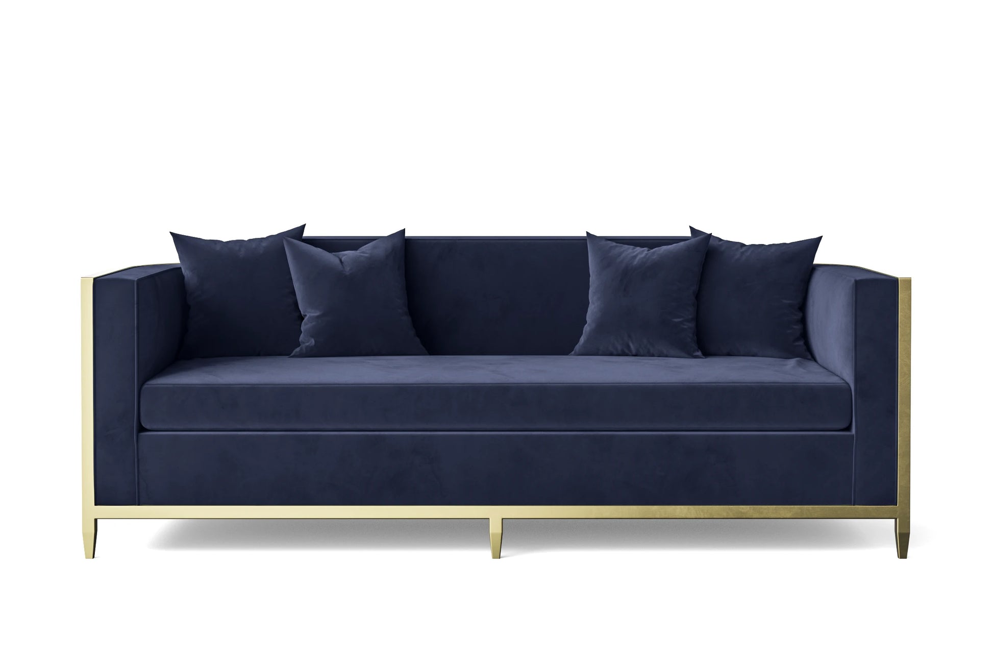 Carrara 3 Seater Sofa Dark Blue Velvet