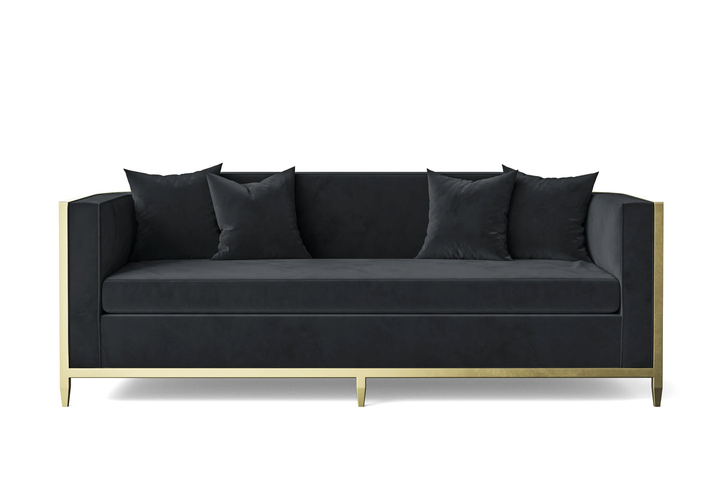 Carrara 3 Seater Sofa Dark Grey Velvet