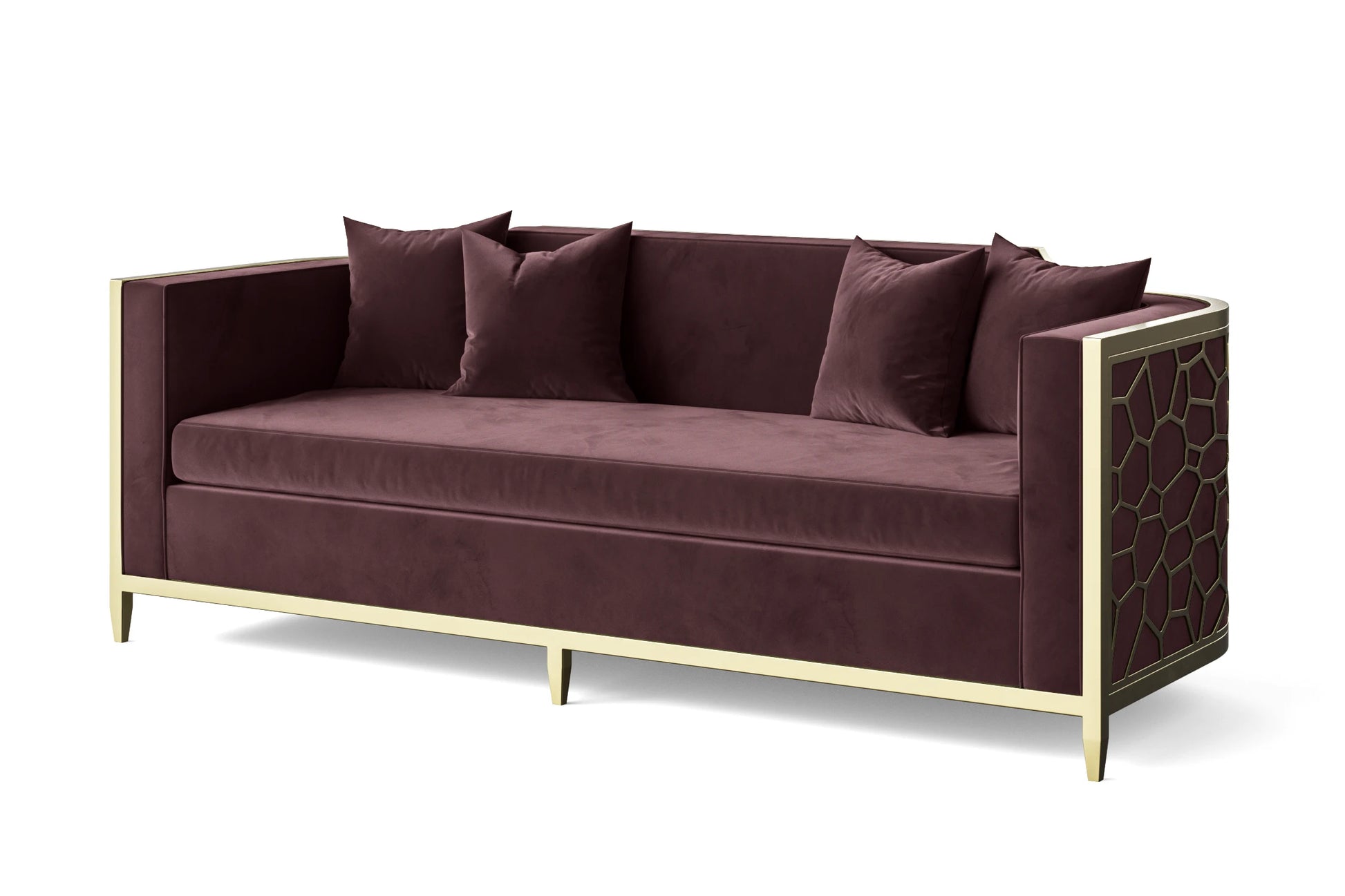 Carrara 3 Seater Sofa Grape Velvet