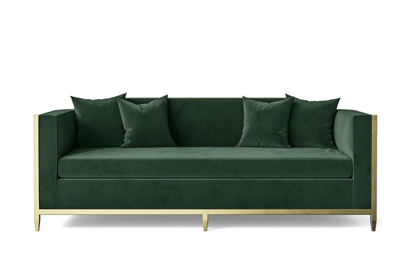 Carrara 3 Seater Sofa Green Velvet