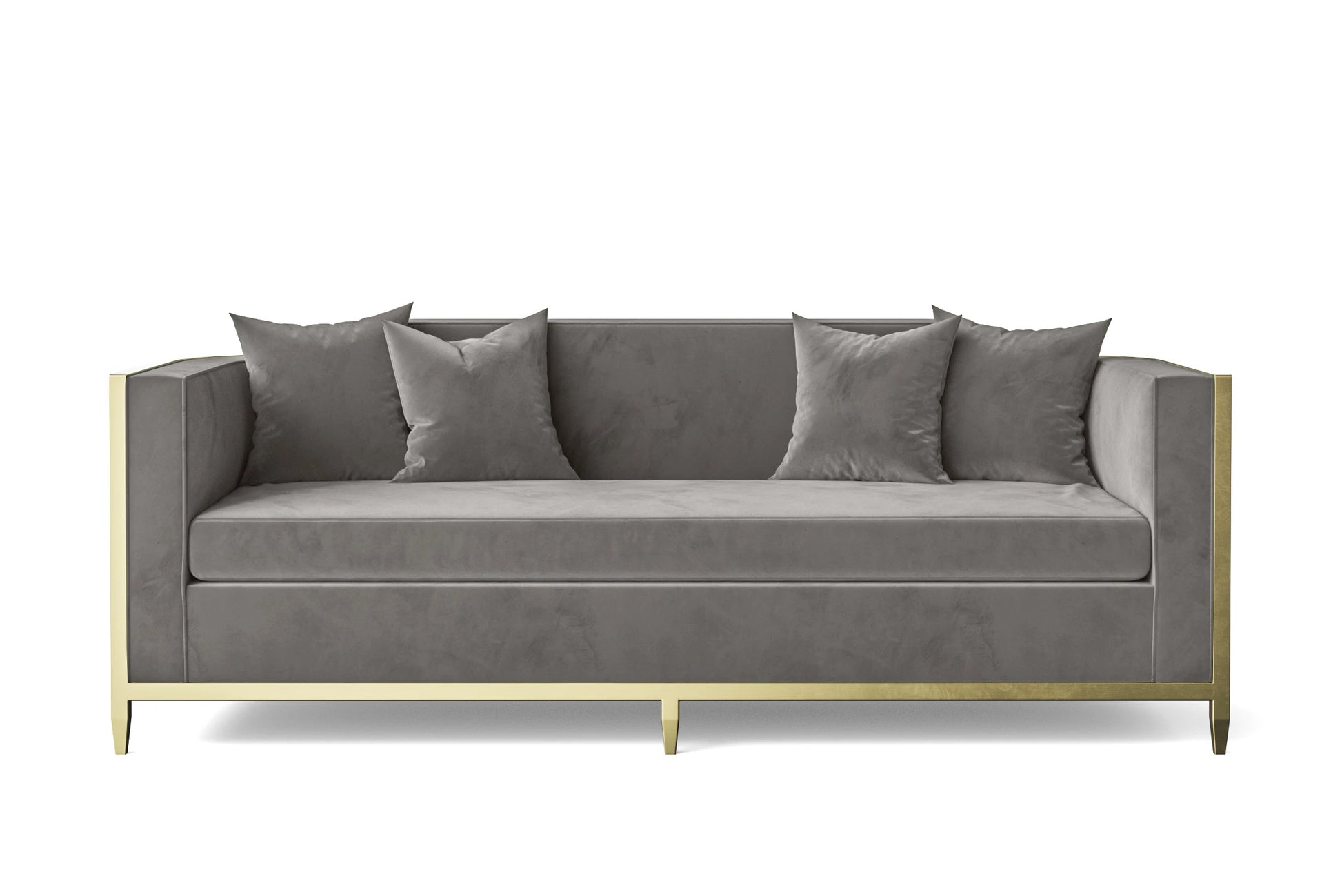 Carrara 3 Seater Sofa Grey Velvet