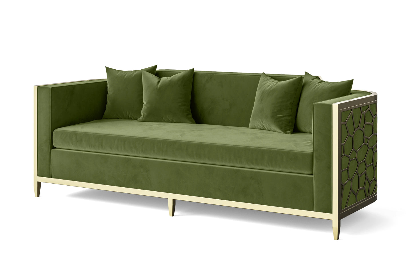 Carrara 3 Seater Sofa Lime Velvet