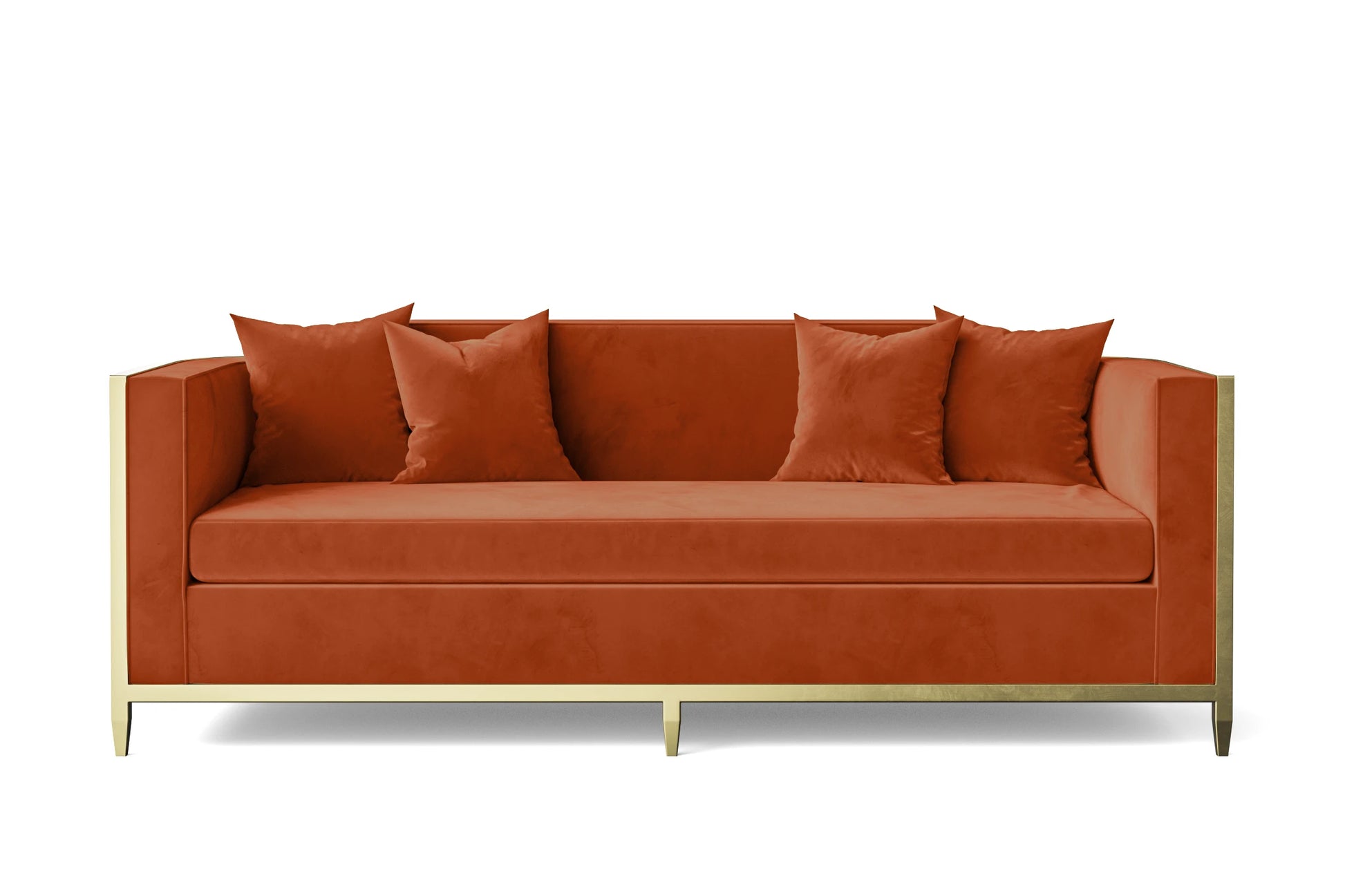 Carrara 3 Seater Sofa Orange Velvet