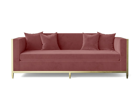 Carrara 3 Seater Sofa Pink Velvet