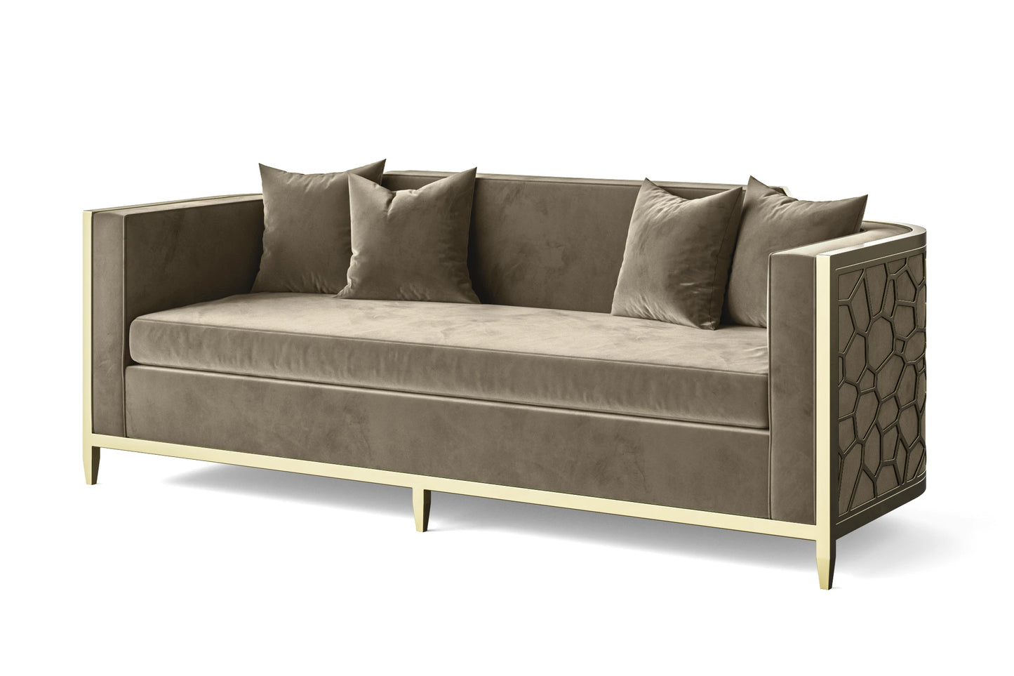 Carrara 3 Seater Sofa Sand Velvet