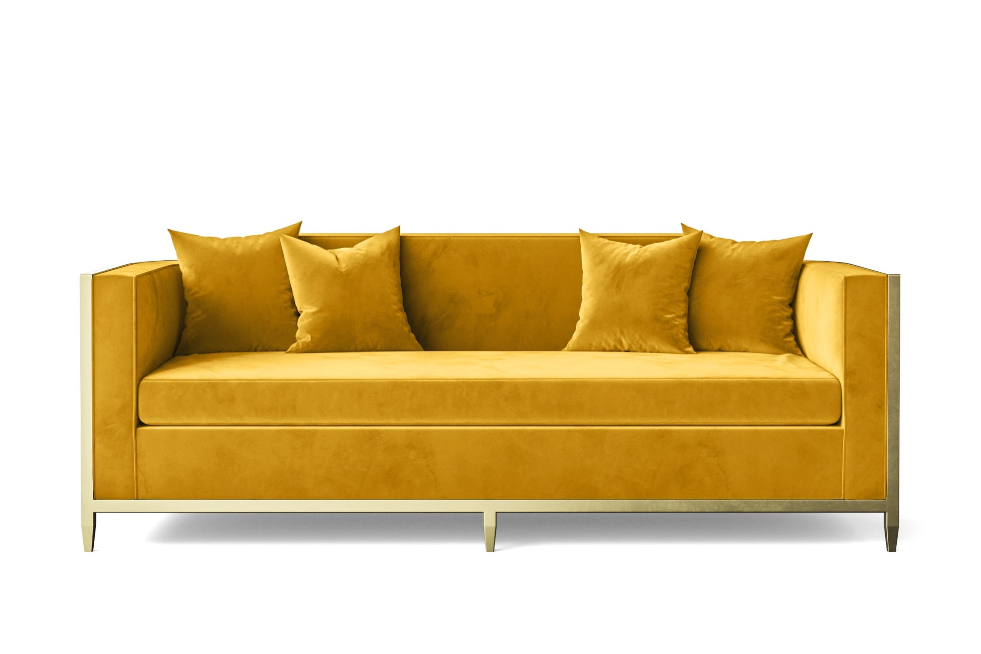 Carrara 3 Seater Sofa Yellow Velvet