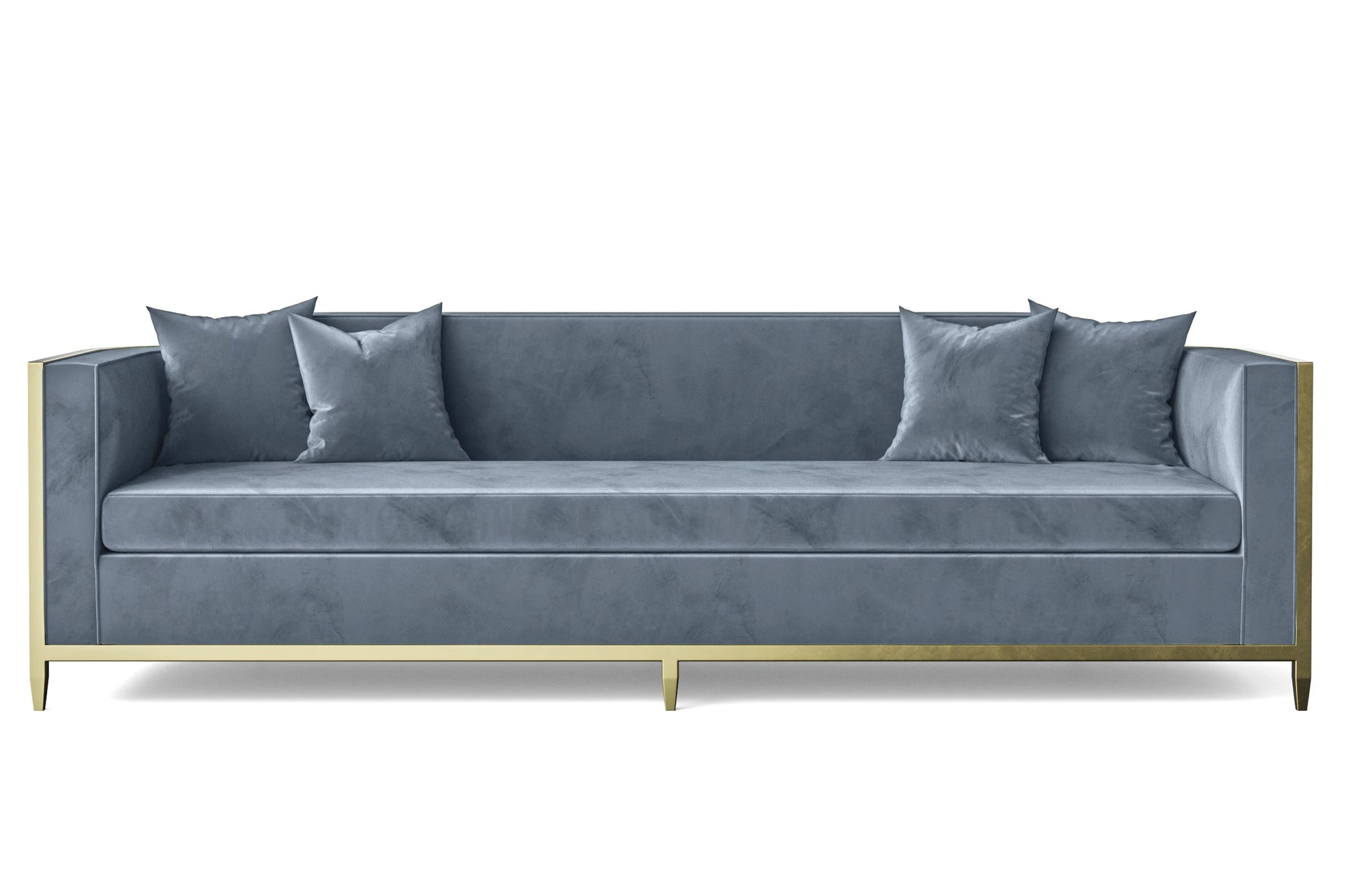 Carrara 4 Seater Sofa Baby Blue Velvet