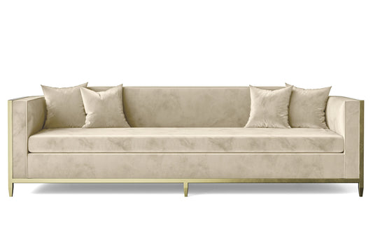 Carrara 4 Seater Sofa Cream Velvet