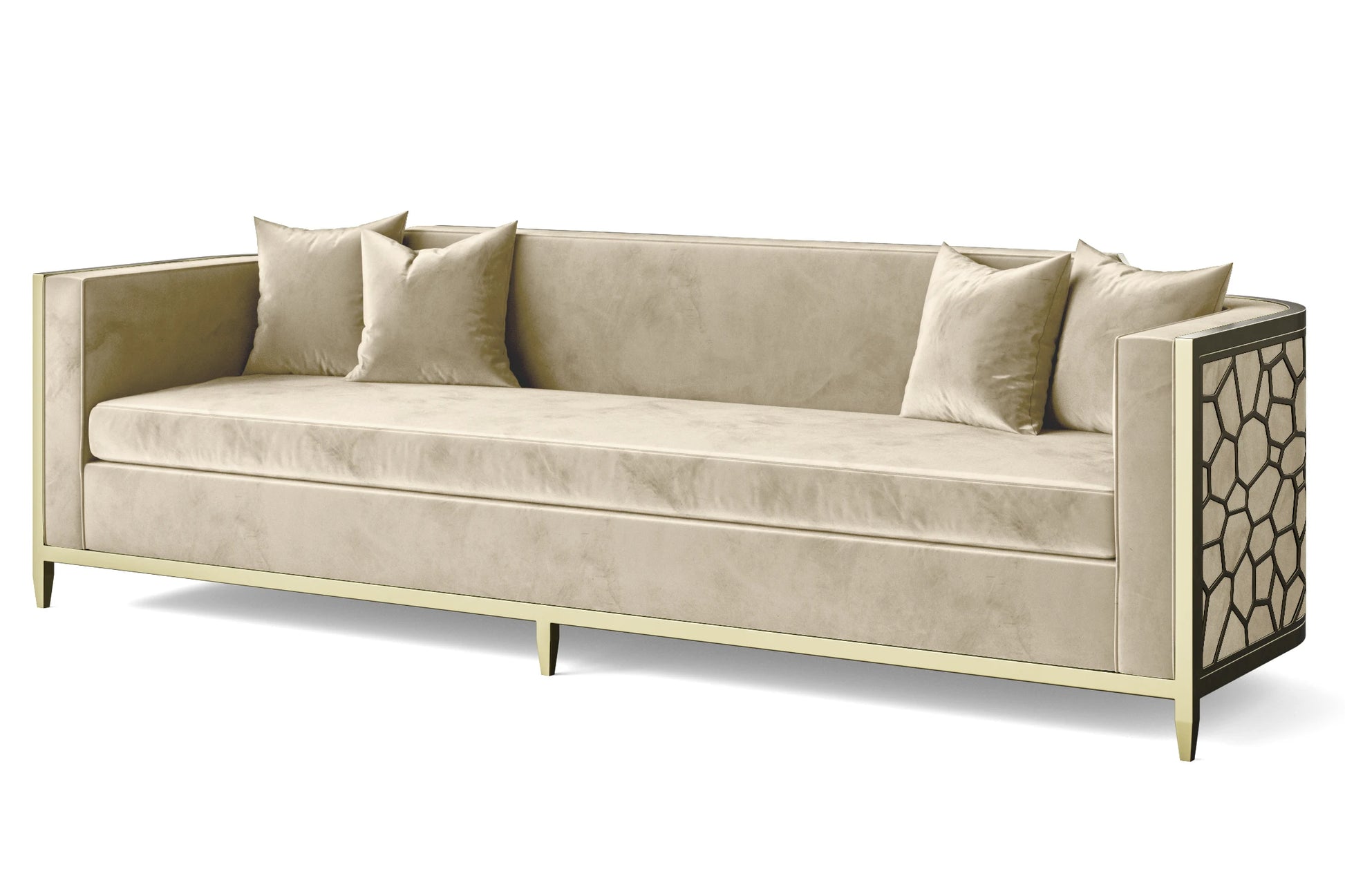 Carrara 4 Seater Sofa Cream Velvet