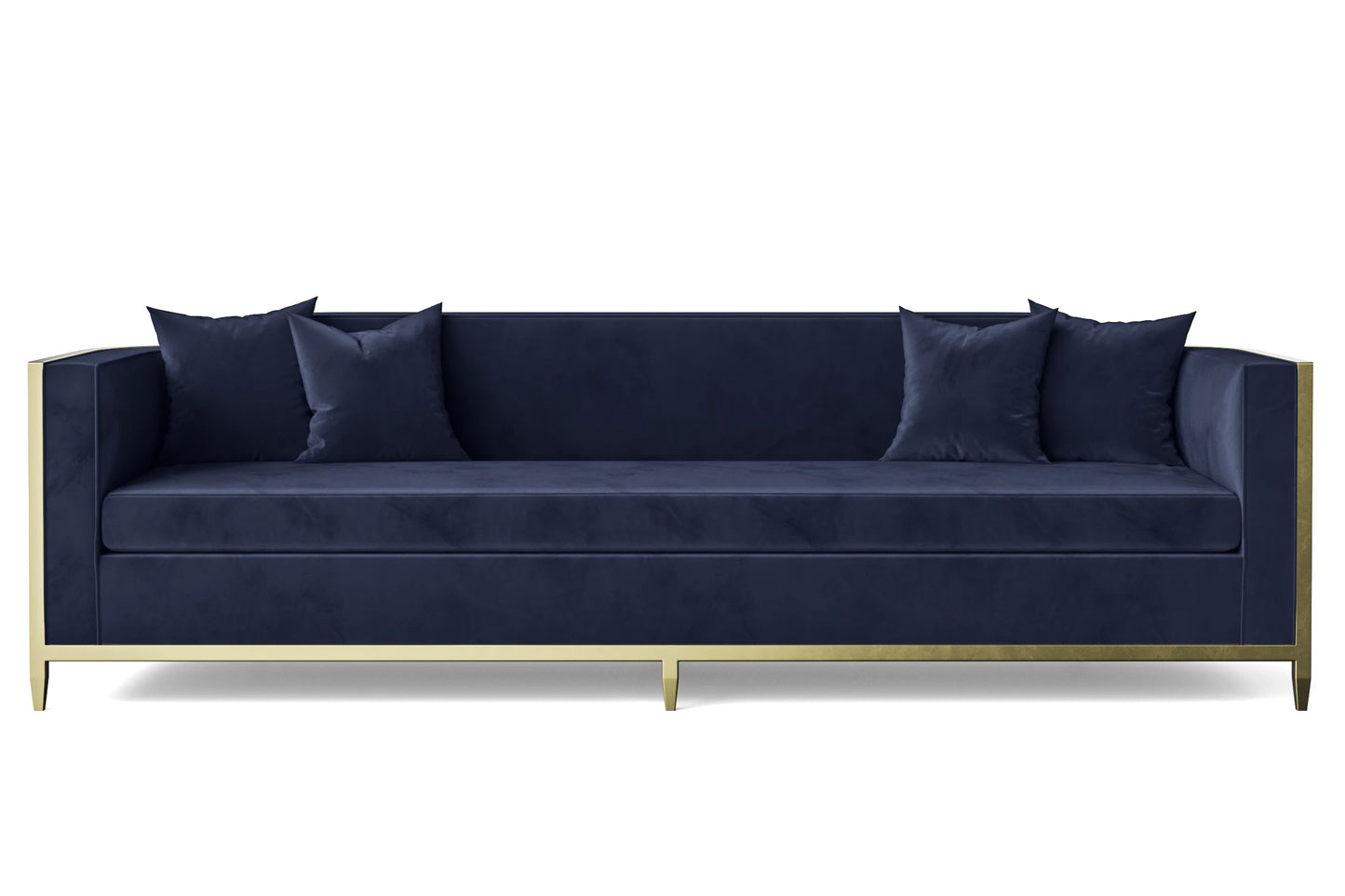 Carrara 4 Seater Sofa Dark Blue Velvet