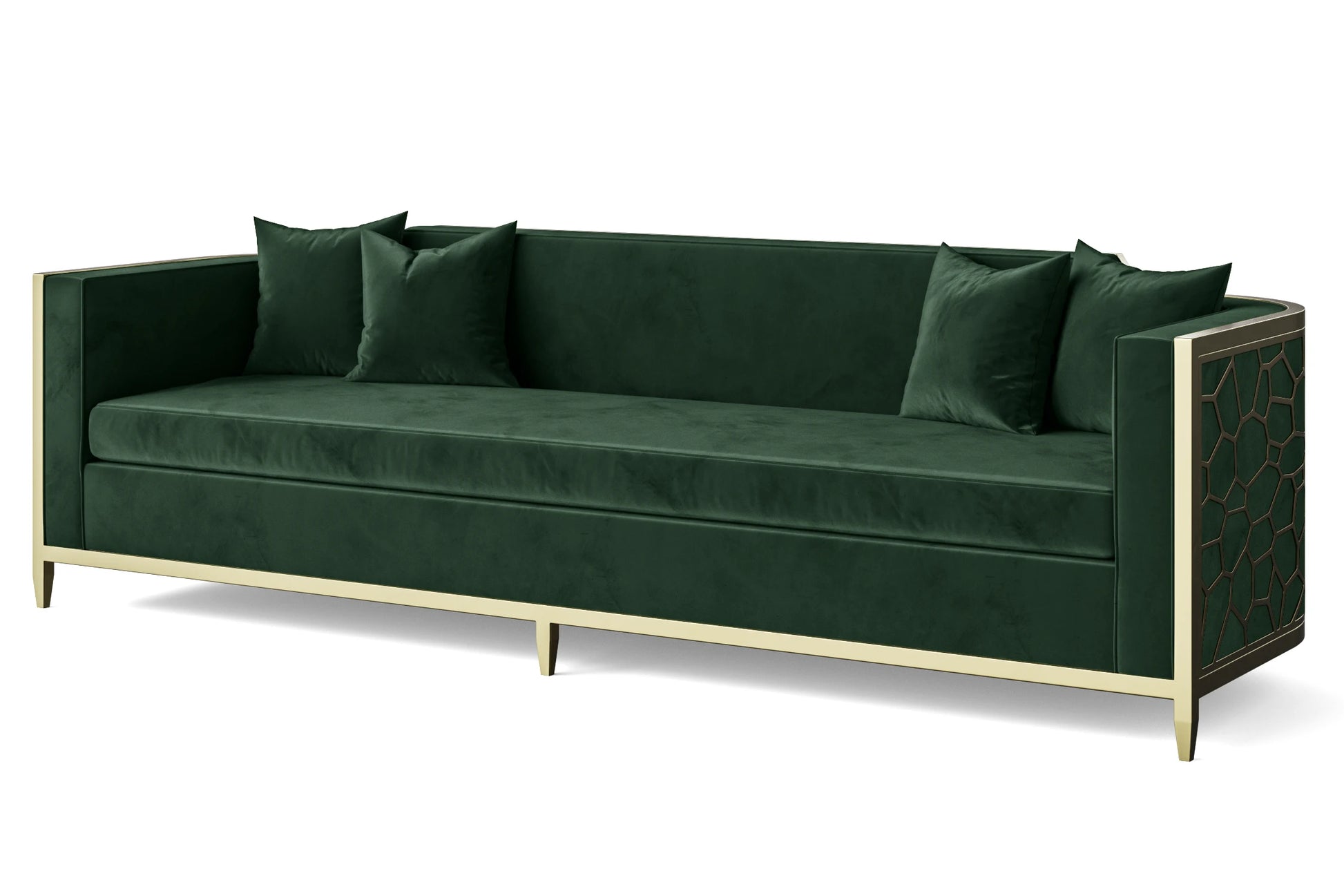 Carrara 4 Seater Sofa Green Velvet