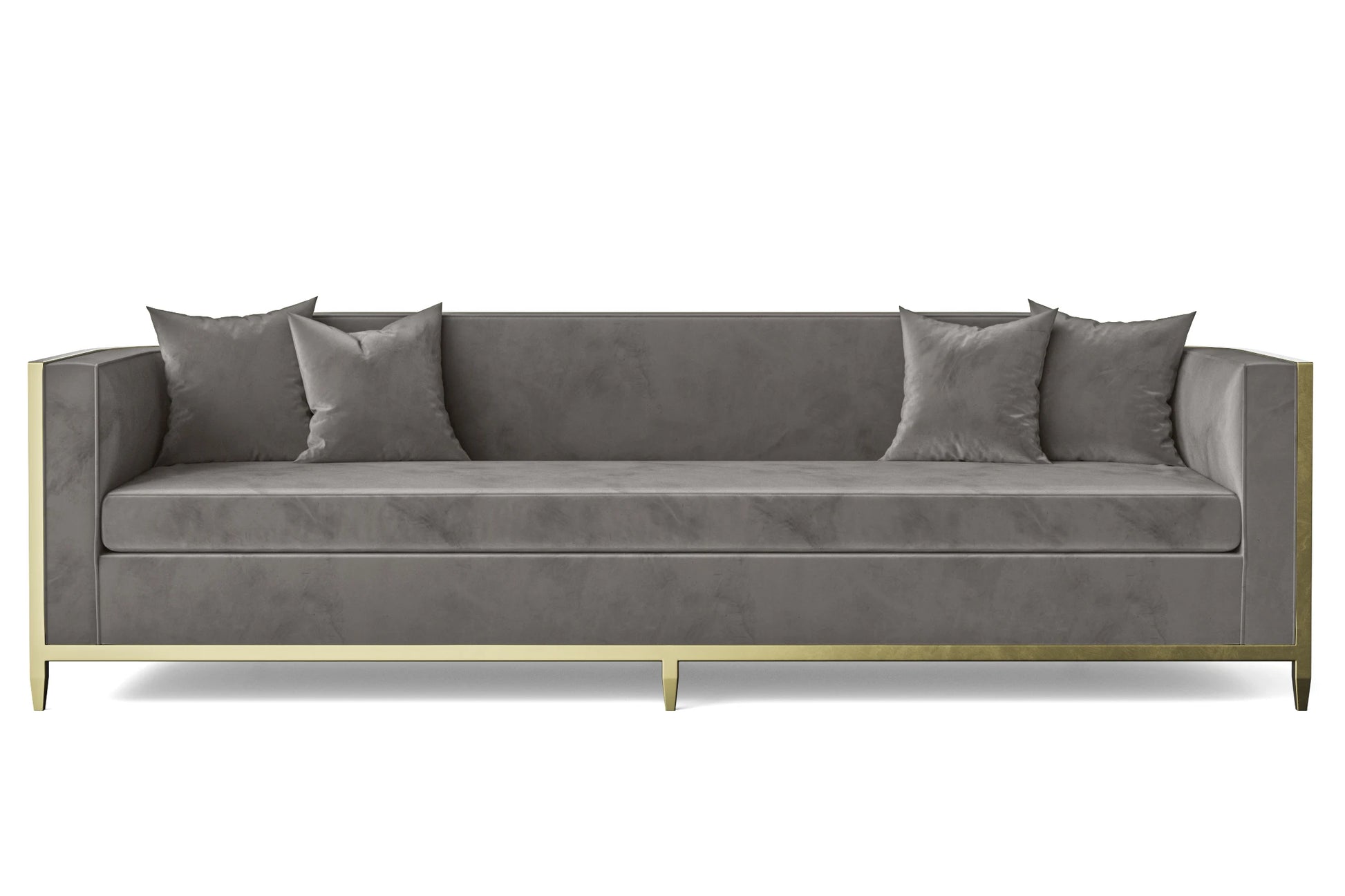 Carrara 4 Seater Sofa Grey Velvet