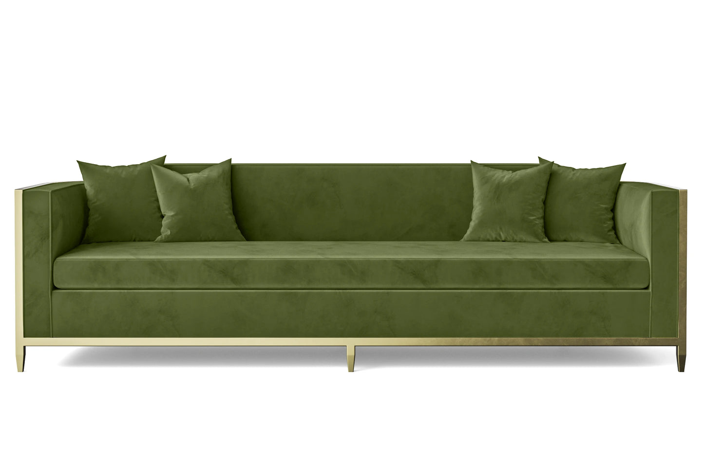 Carrara 4 Seater Sofa Lime Velvet