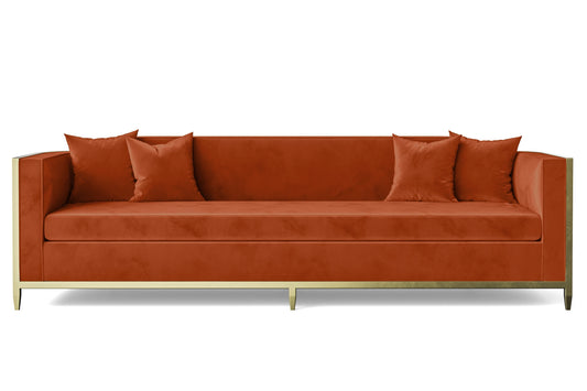 Carrara 4 Seater Sofa Orange Velvet