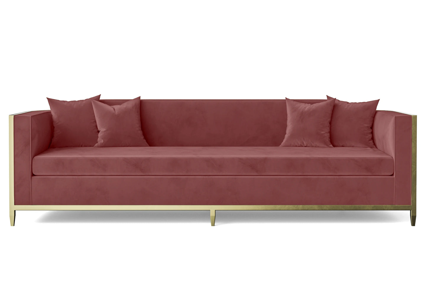 Carrara 4 Seater Sofa Pink Velvet