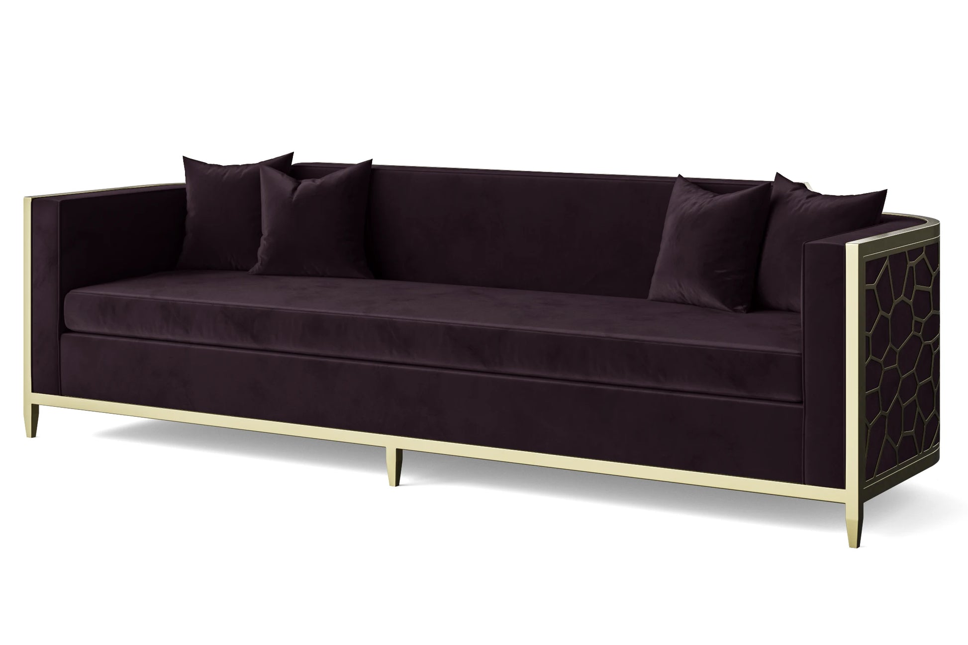 Carrara 4 Seater Sofa Purple Velvet