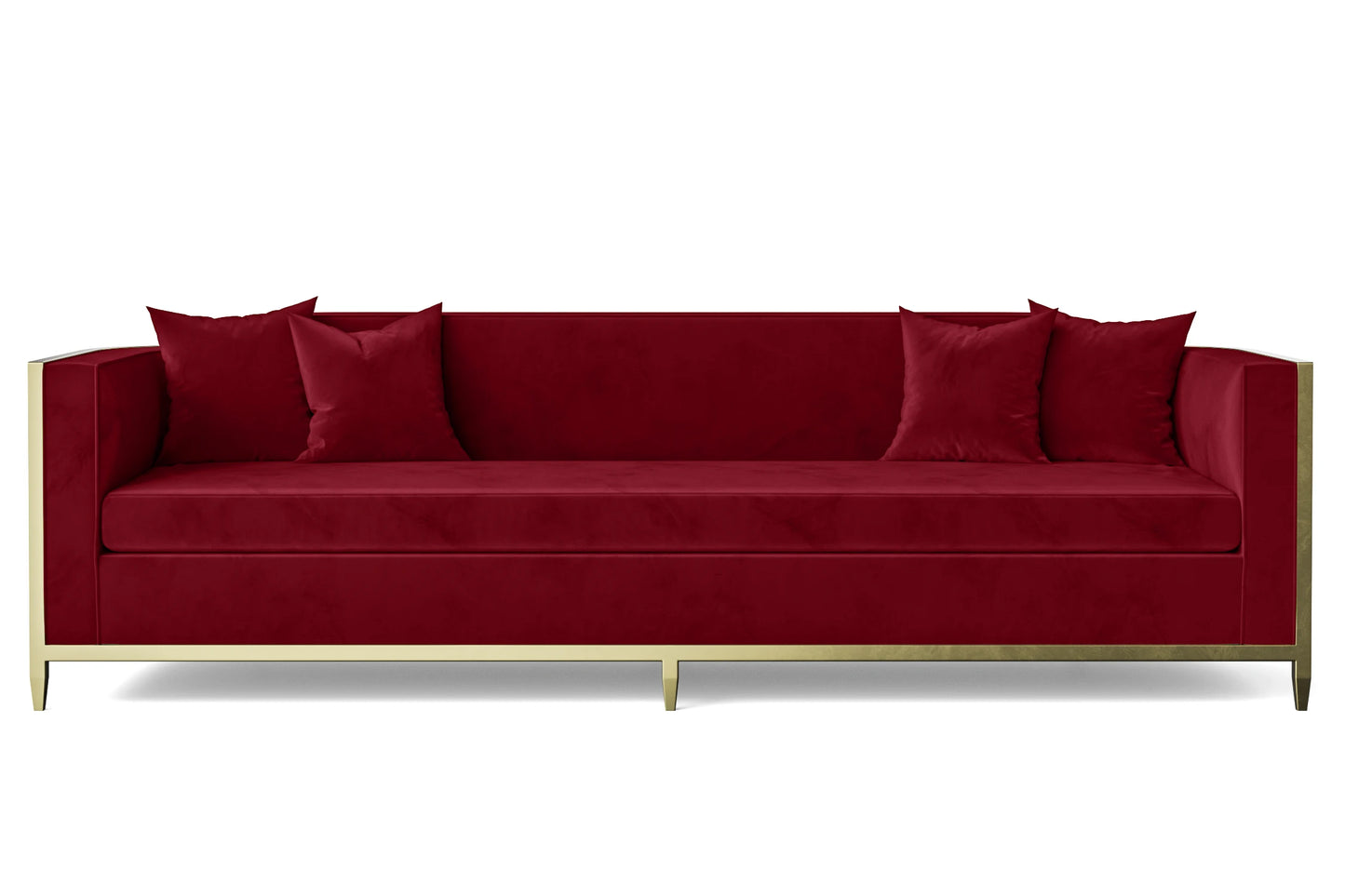 Carrara 4 Seater Sofa Red Velvet