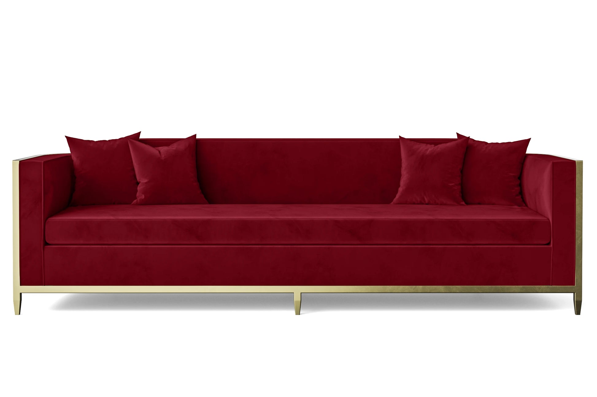 Carrara 4 Seater Sofa Red Velvet