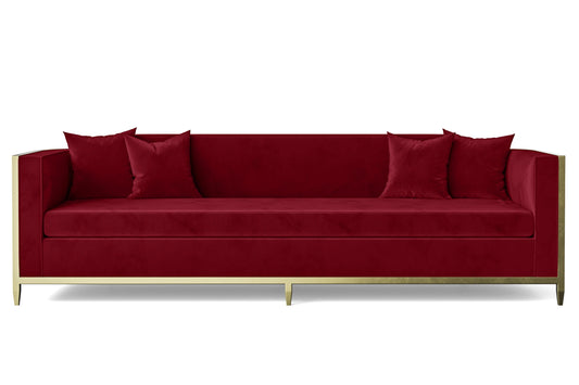 Carrara 4 Seater Sofa Red Velvet