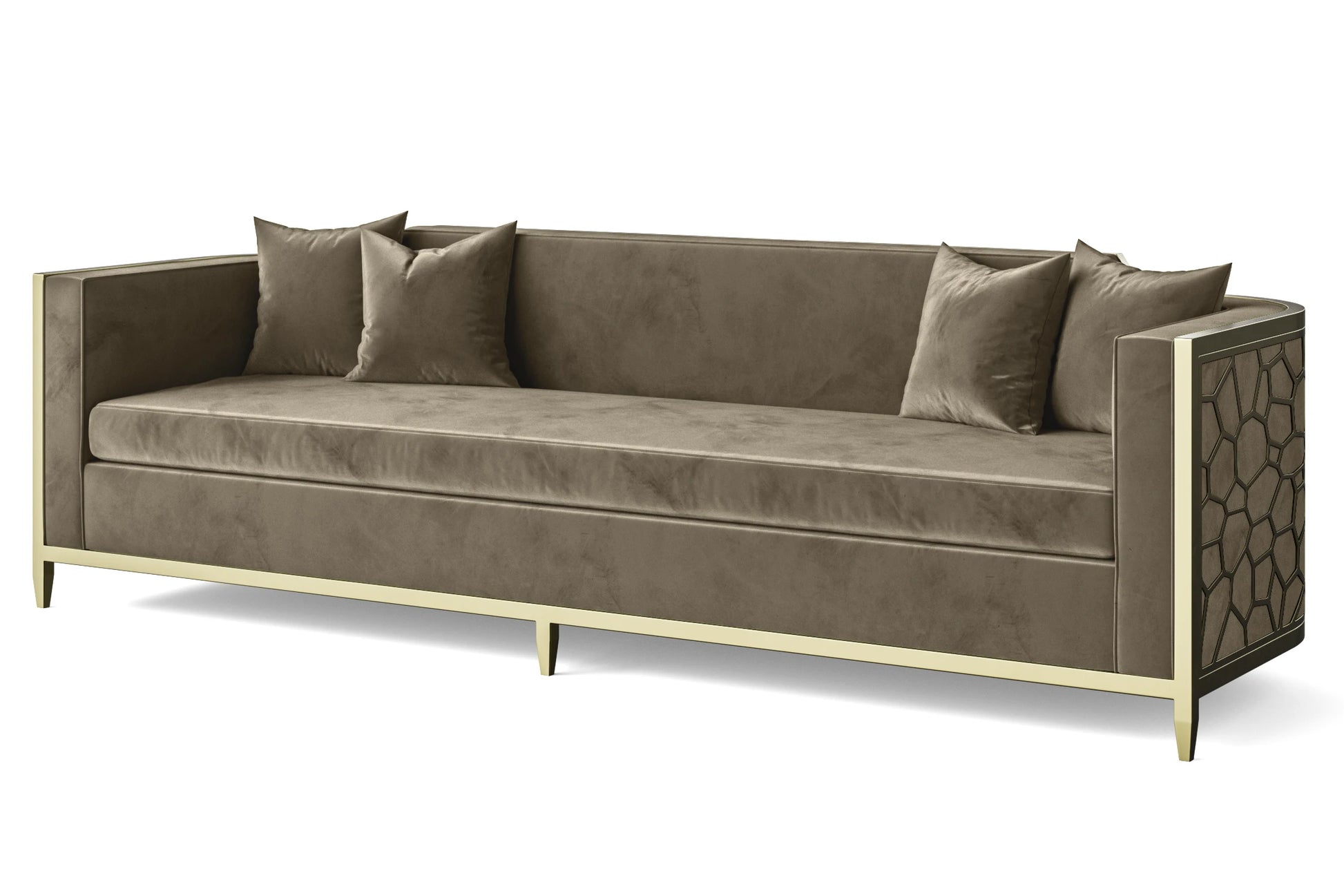 Carrara 4 Seater Sofa Sand Velvet