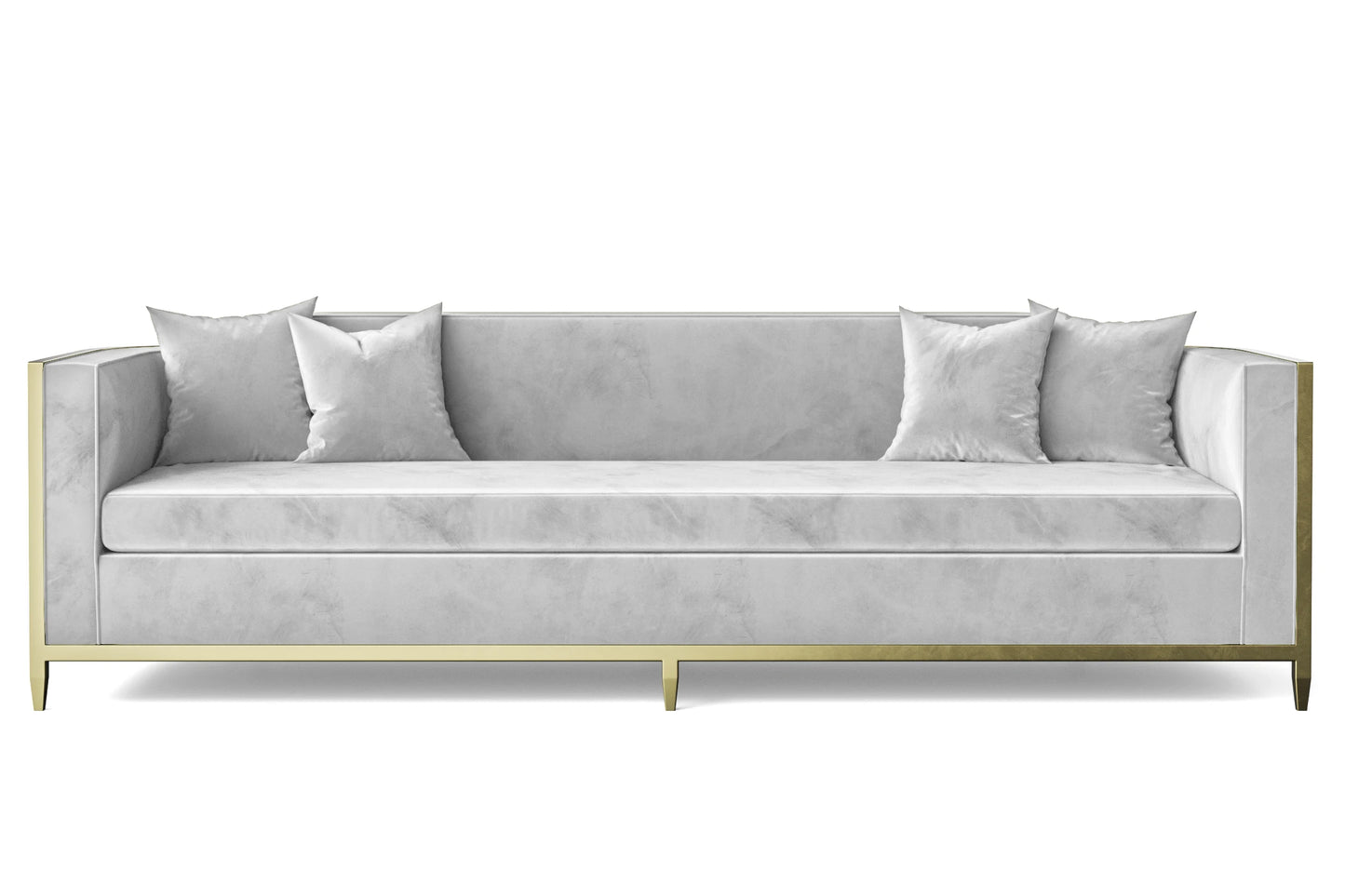 Carrara 4 Seater Sofa White Velvet