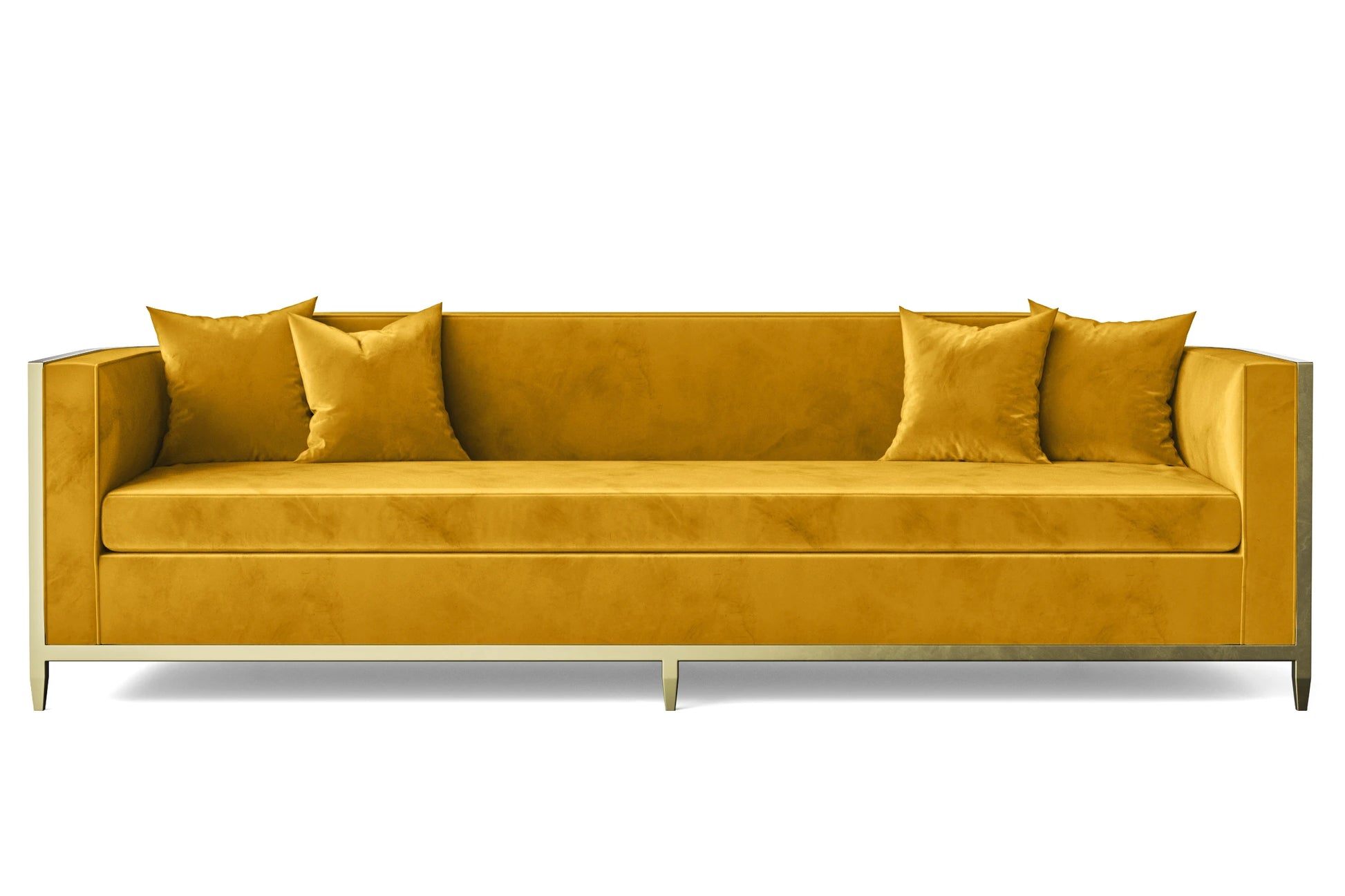 Carrara 4 Seater Sofa Yellow Velvet