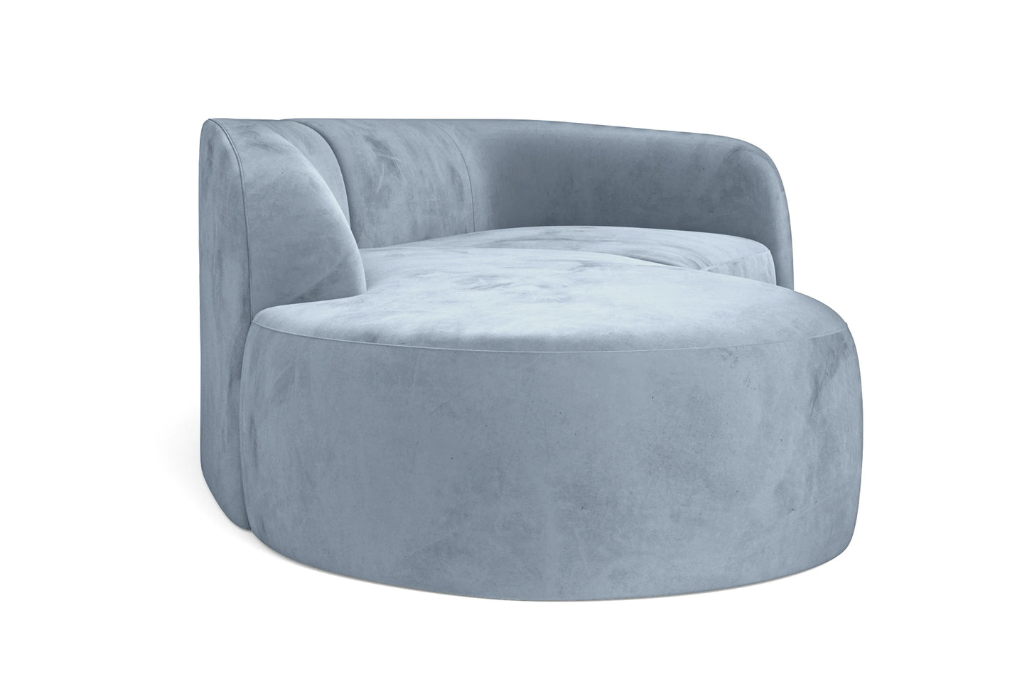 Caserta 3 Seater Left Hand Facing Chaise Lounge Corner Sofa Baby Blue Velvet