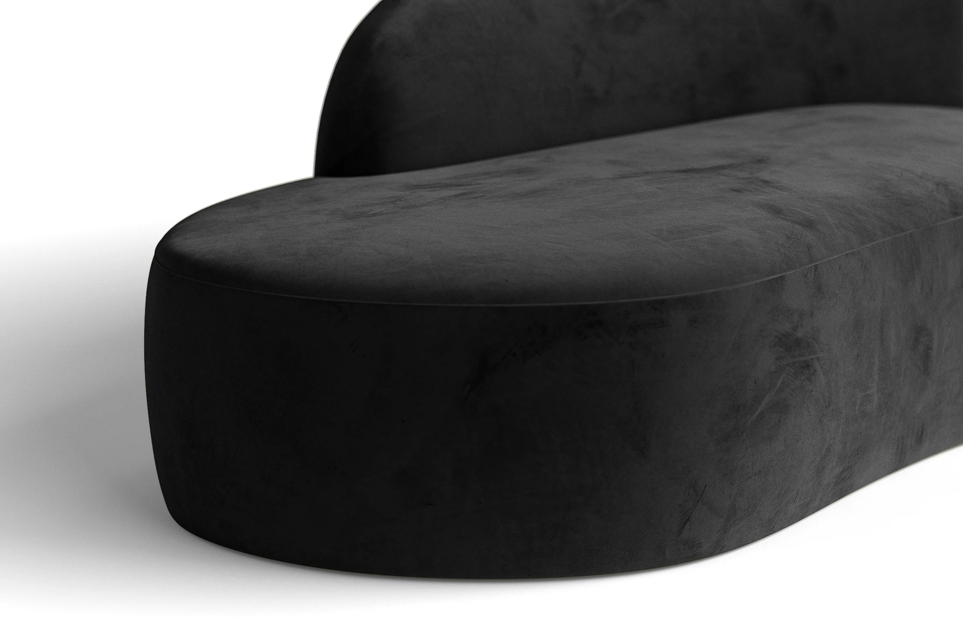 Caserta 3 Seater Left Hand Facing Chaise Lounge Corner Sofa Black Velvet