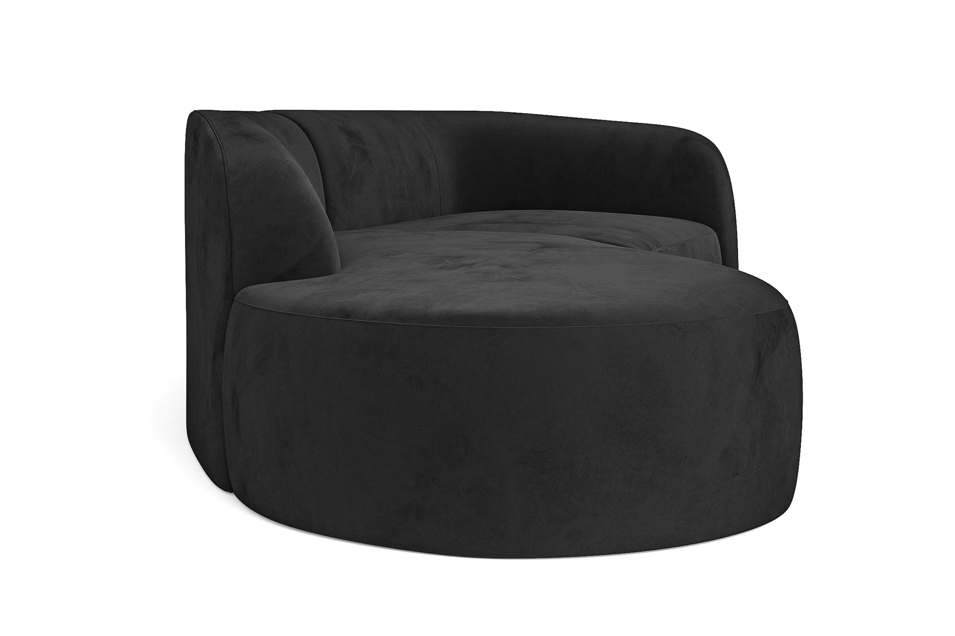 Caserta 3 Seater Left Hand Facing Chaise Lounge Corner Sofa Black Velvet