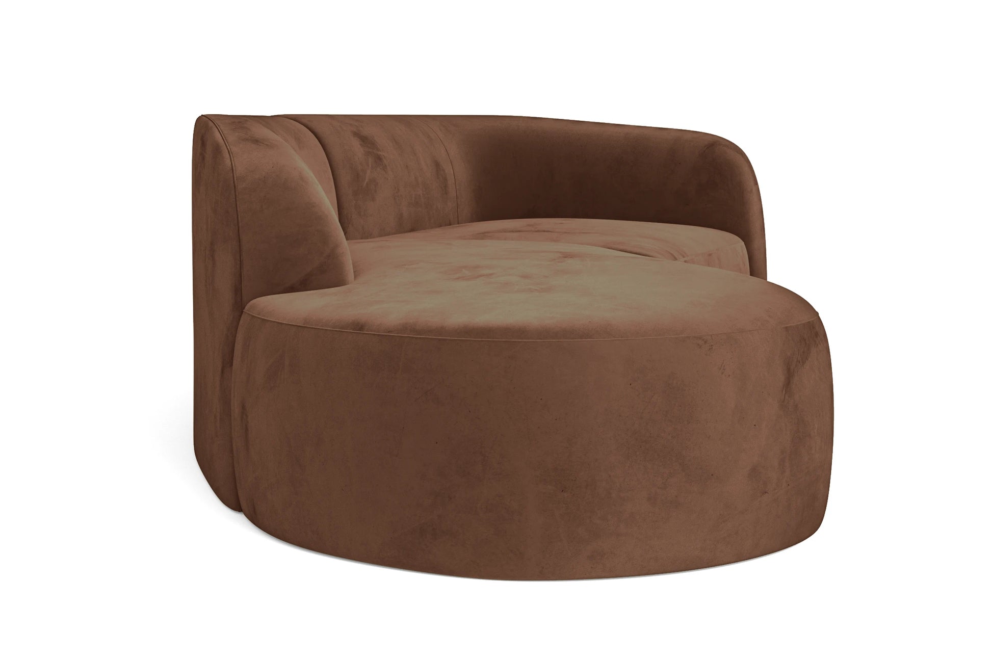 Caserta 3 Seater Left Hand Facing Chaise Lounge Corner Sofa Coffee Brown Velvet