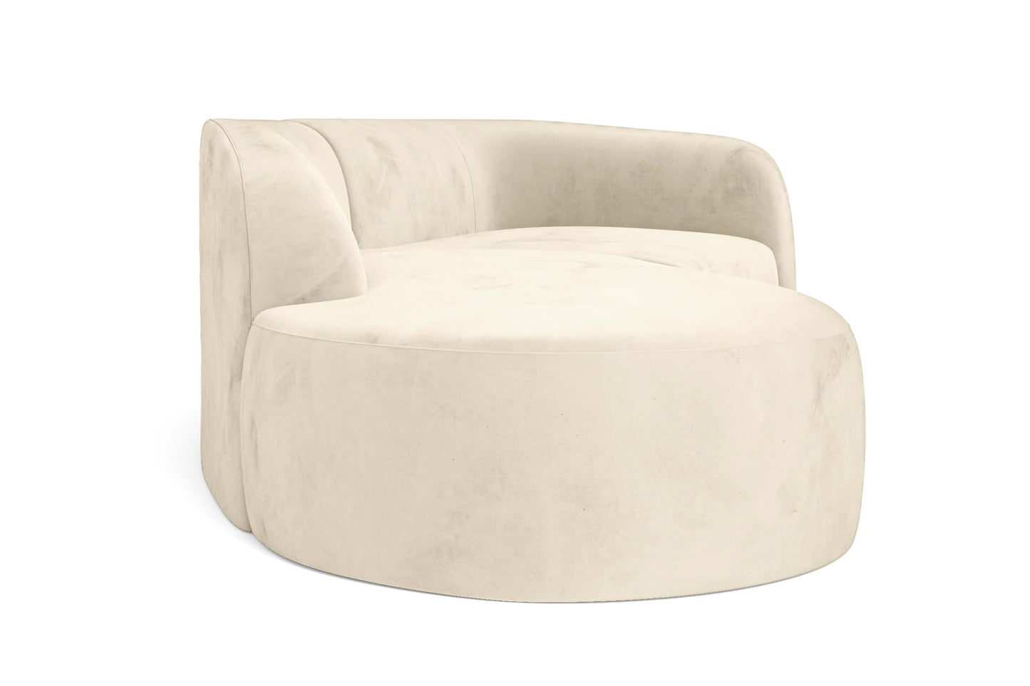 Caserta 3 Seater Left Hand Facing Chaise Lounge Corner Sofa Cream Velvet