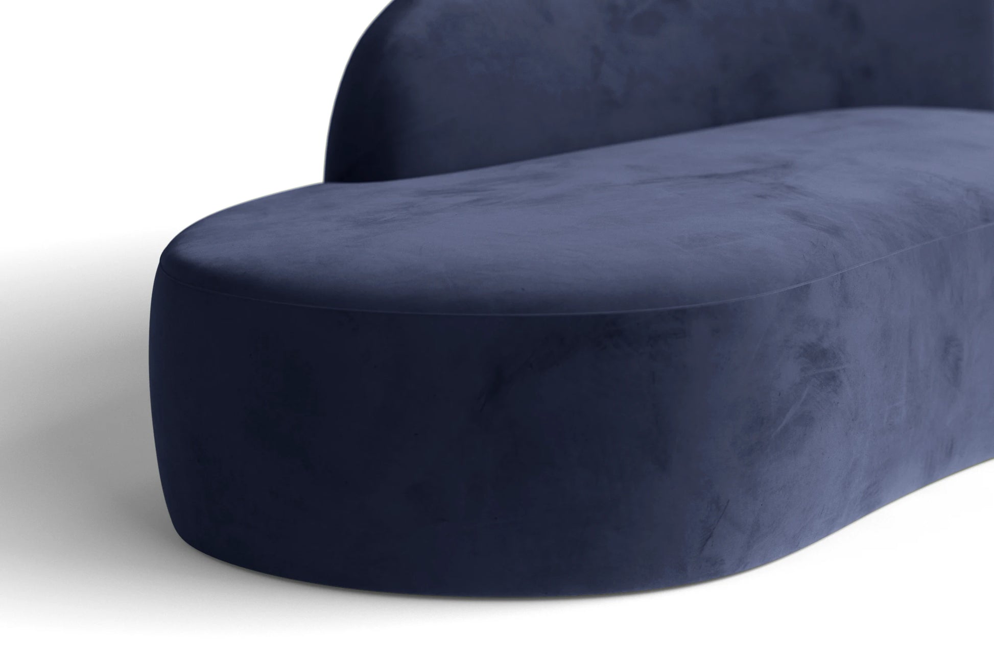 Caserta 3 Seater Left Hand Facing Chaise Lounge Corner Sofa Dark Blue Velvet