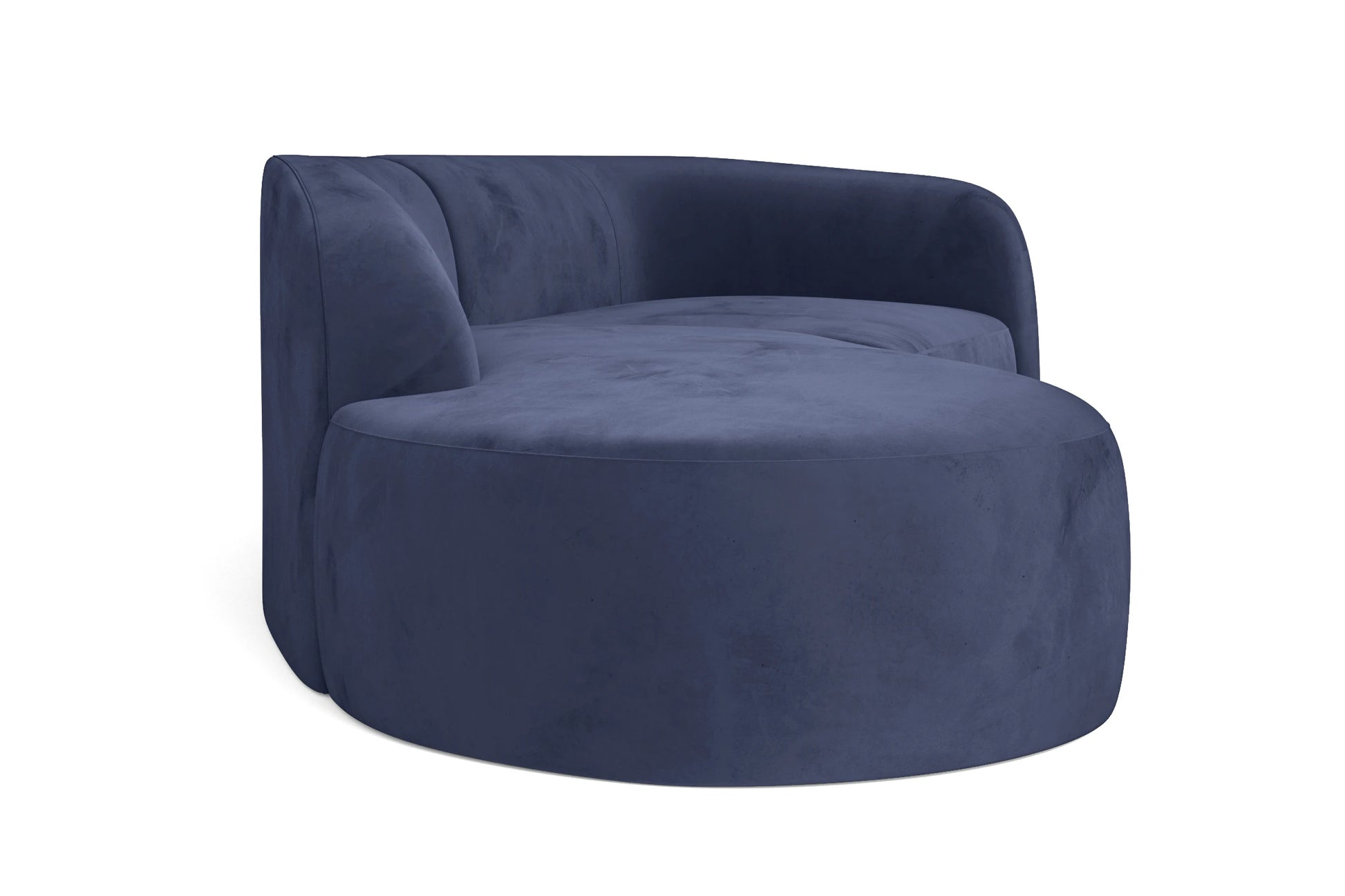 Caserta 3 Seater Left Hand Facing Chaise Lounge Corner Sofa Dark Blue Velvet