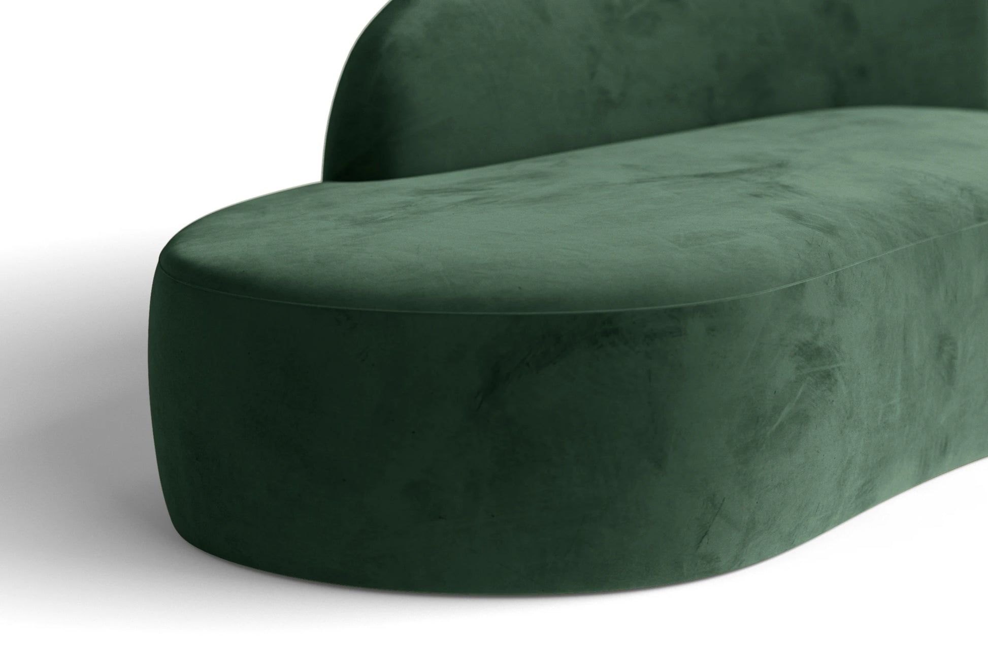 Caserta 3 Seater Left Hand Facing Chaise Lounge Corner Sofa Green Velvet