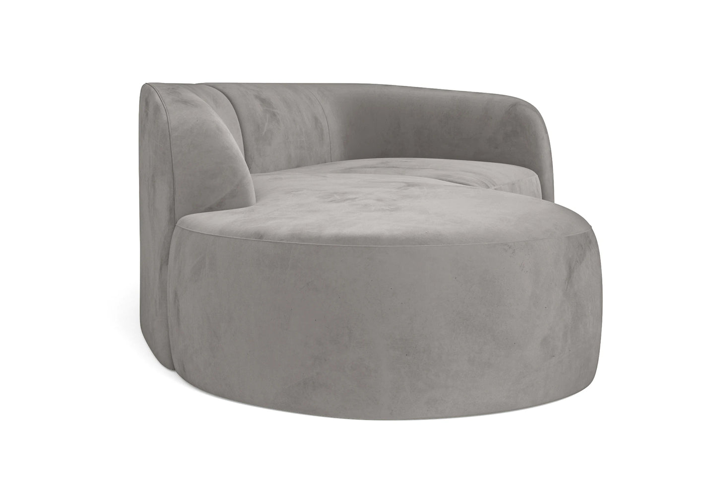 Caserta 3 Seater Left Hand Facing Chaise Lounge Corner Sofa Grey Velvet