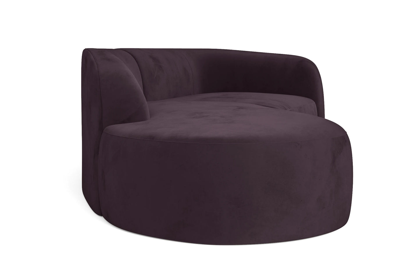 Caserta 3 Seater Left Hand Facing Chaise Lounge Corner Sofa Purple Velvet