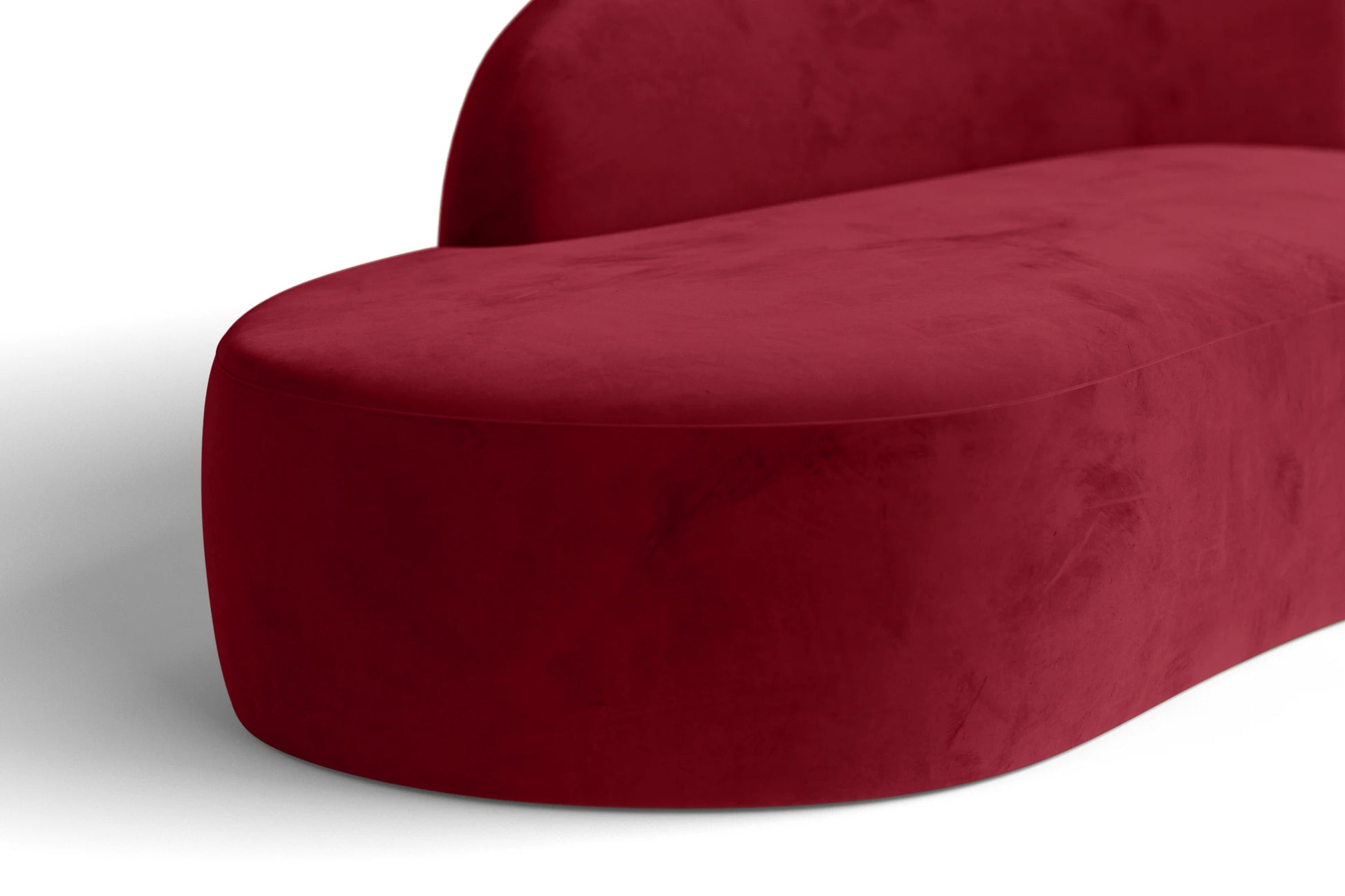 Caserta 3 Seater Left Hand Facing Chaise Lounge Corner Sofa Red Velvet