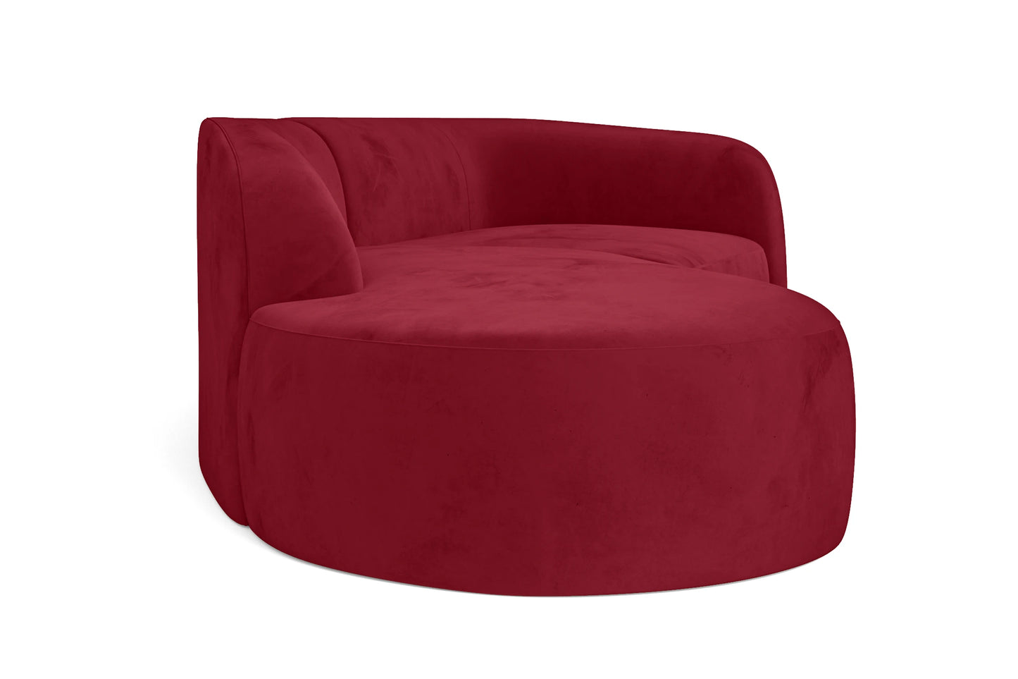 Caserta 3 Seater Left Hand Facing Chaise Lounge Corner Sofa Red Velvet