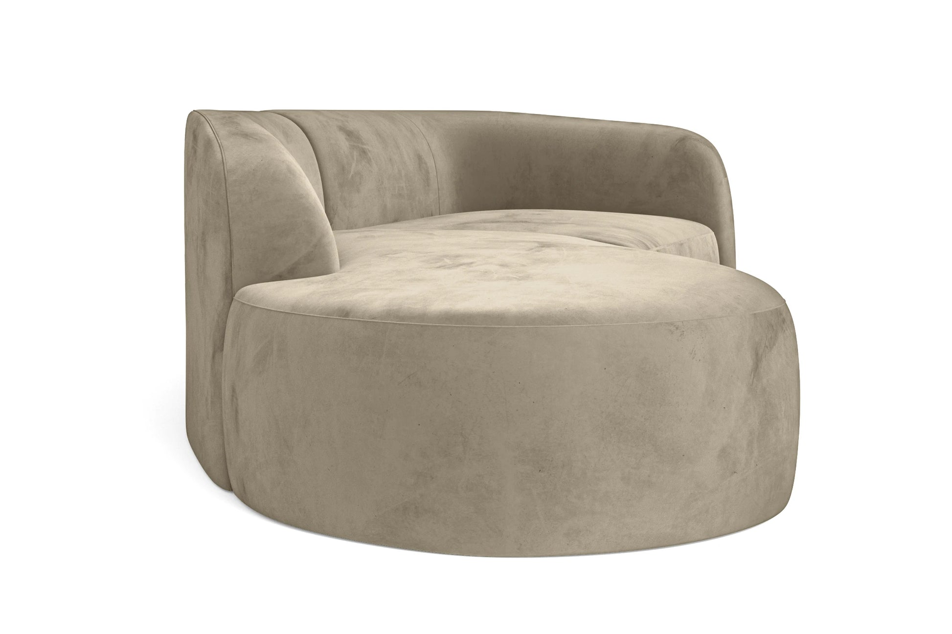 Caserta 3 Seater Left Hand Facing Chaise Lounge Corner Sofa Sand Velvet