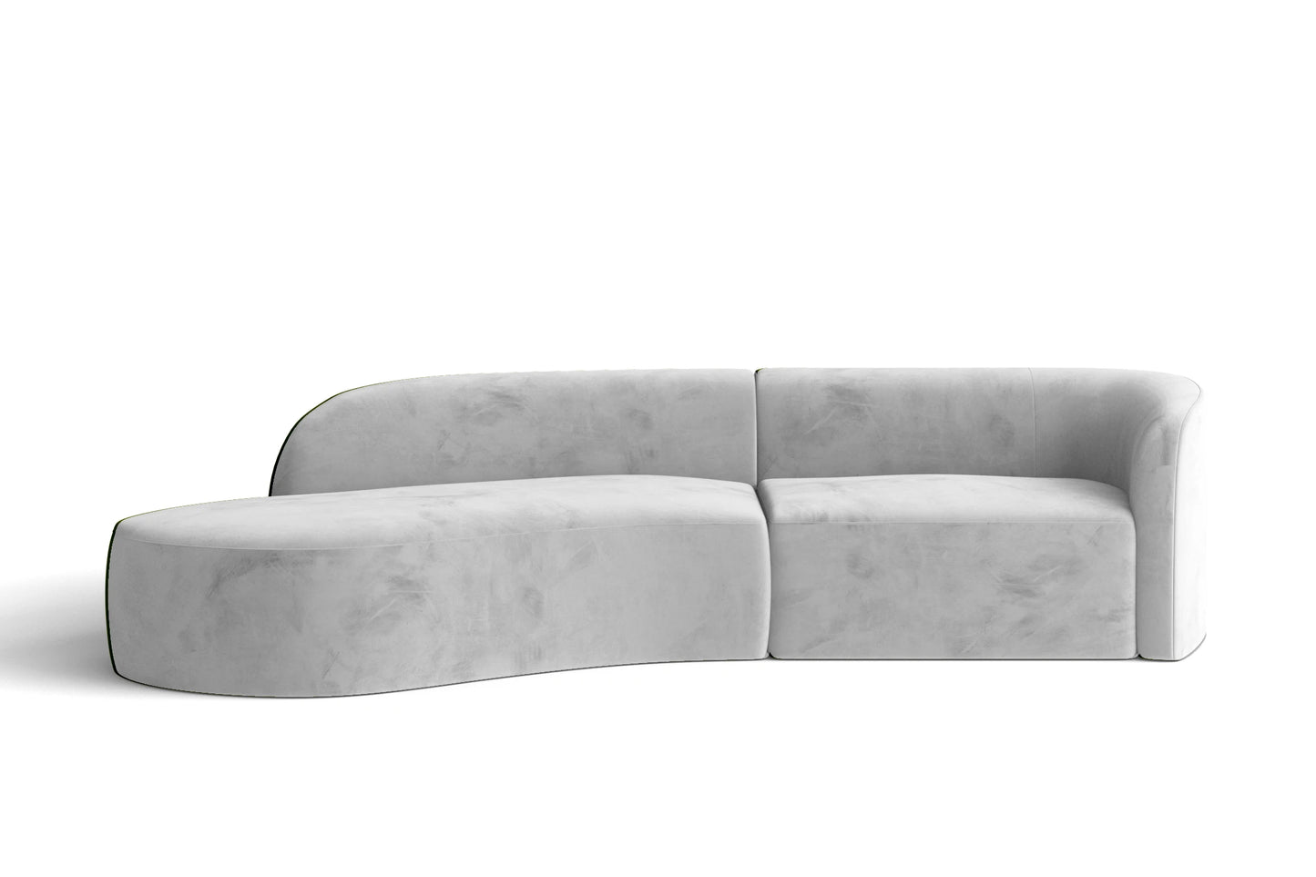 Caserta 3 Seater Left Hand Facing Chaise Lounge Corner Sofa White Velvet