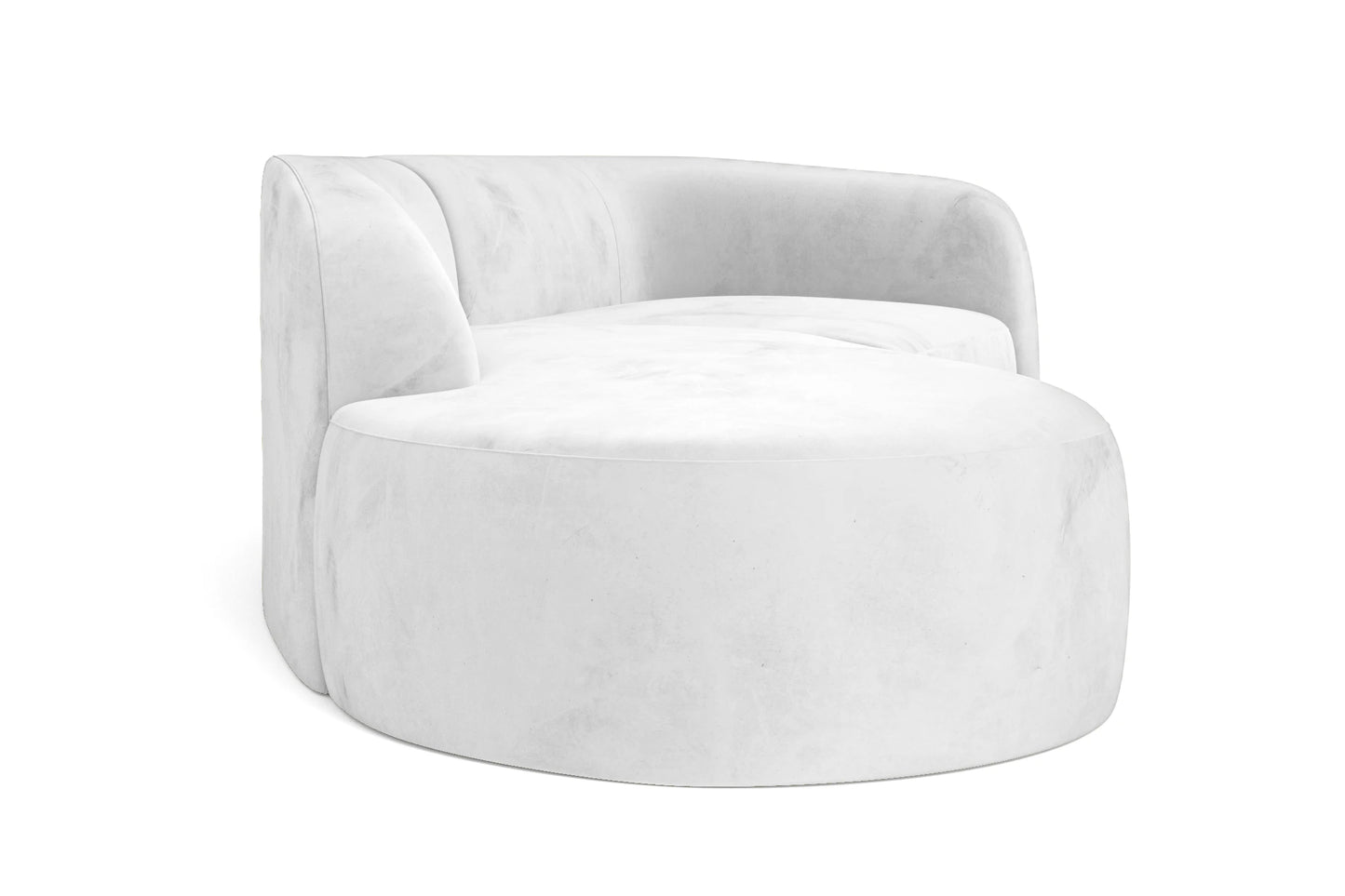 Caserta 3 Seater Left Hand Facing Chaise Lounge Corner Sofa White Velvet