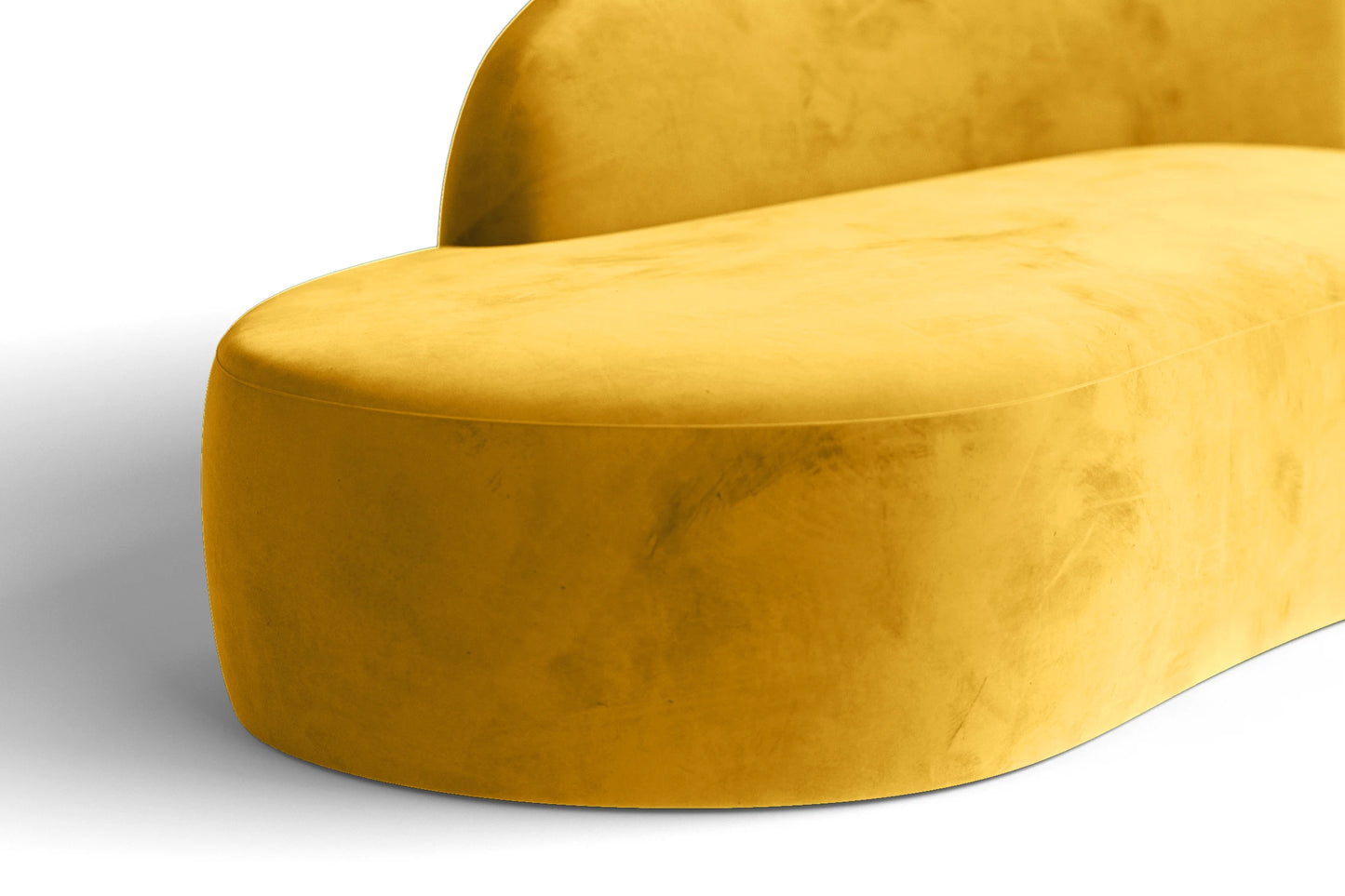 Caserta 3 Seater Left Hand Facing Chaise Lounge Corner Sofa Yellow Velvet