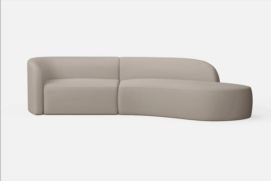 Caserta 3 Seater Right Hand Facing Chaise Lounge Corner Sofa Sand Leather